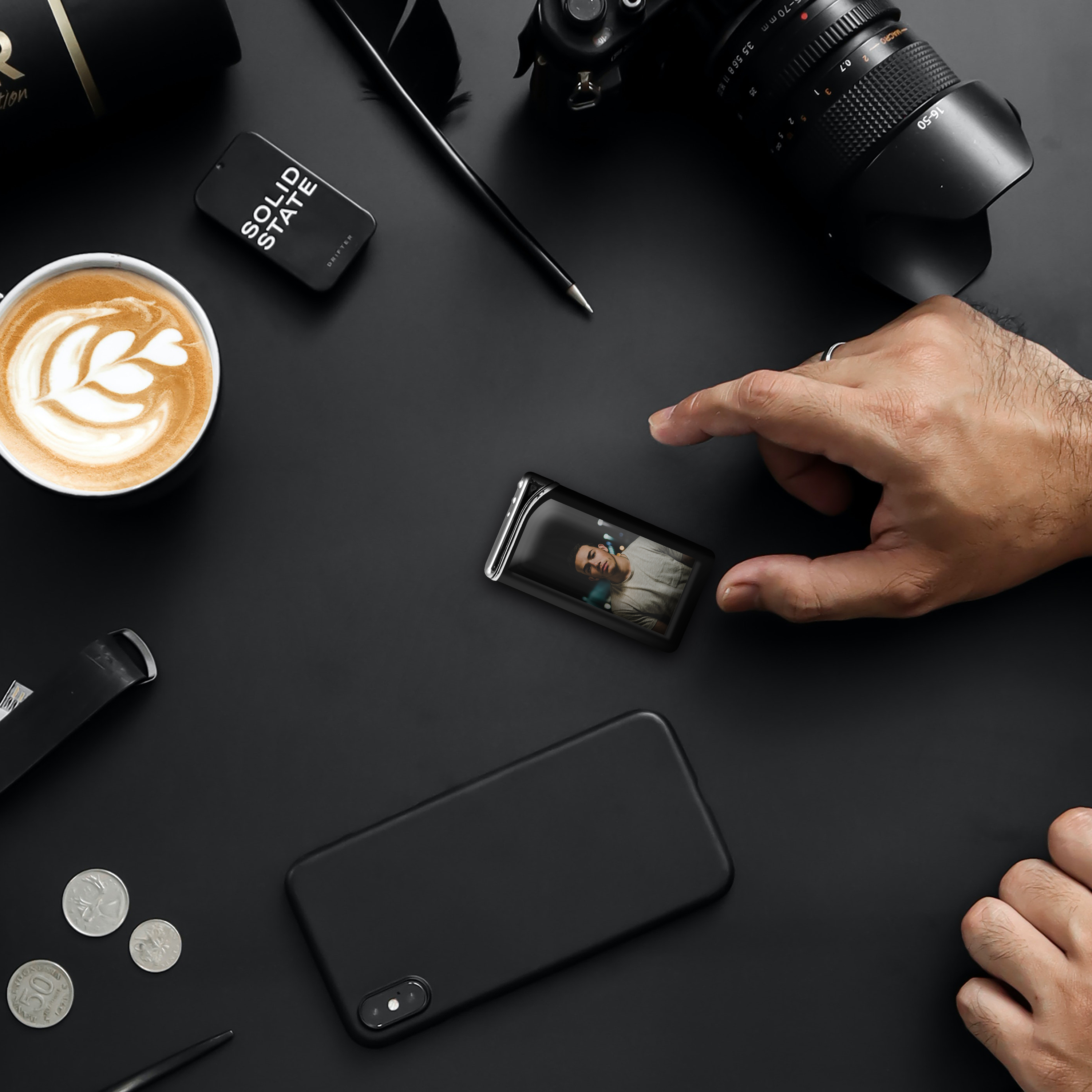 Metall-Feuerzeug Schwarz 7