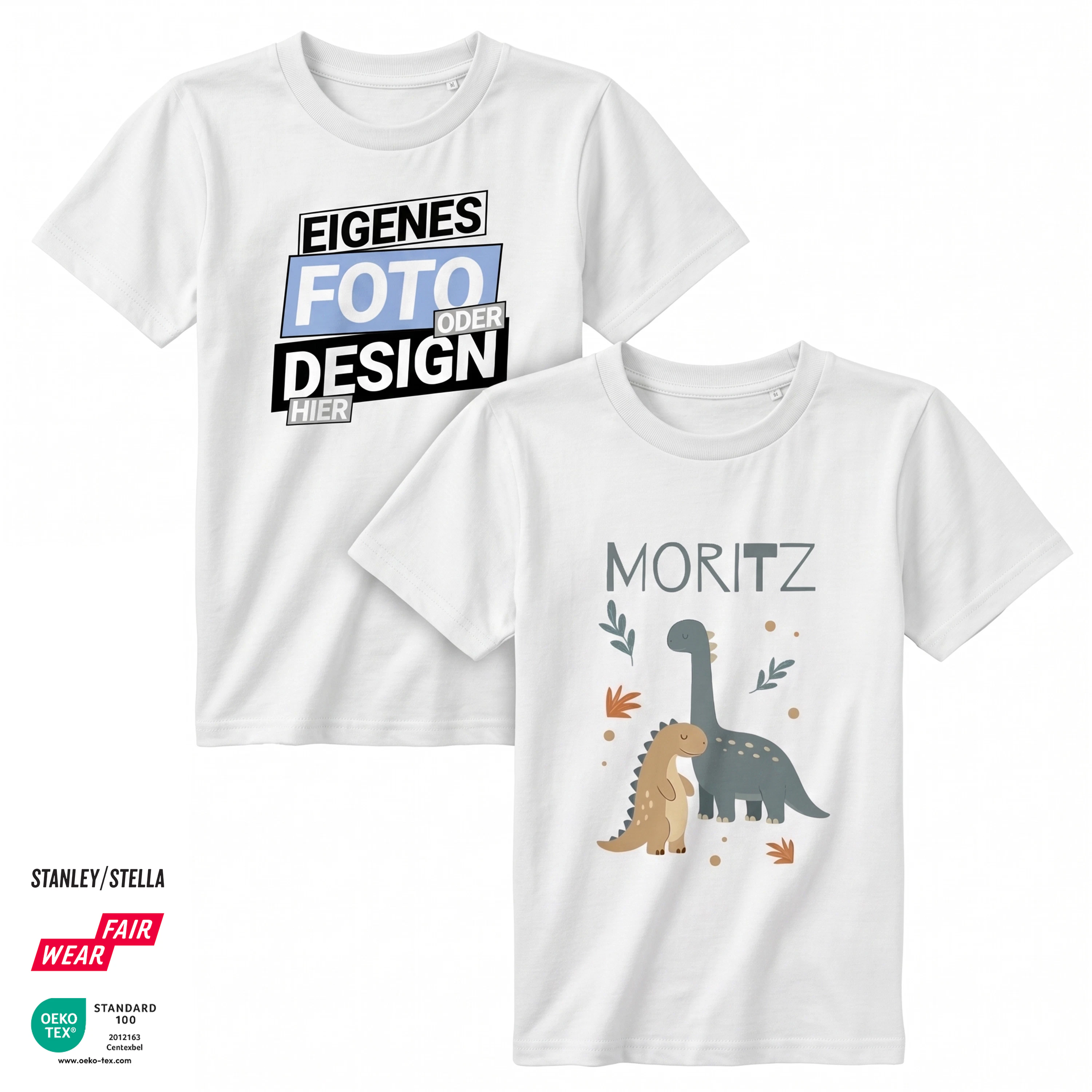 Kinder Bio T-Shirt 98/104 (3-4) Weiß 1