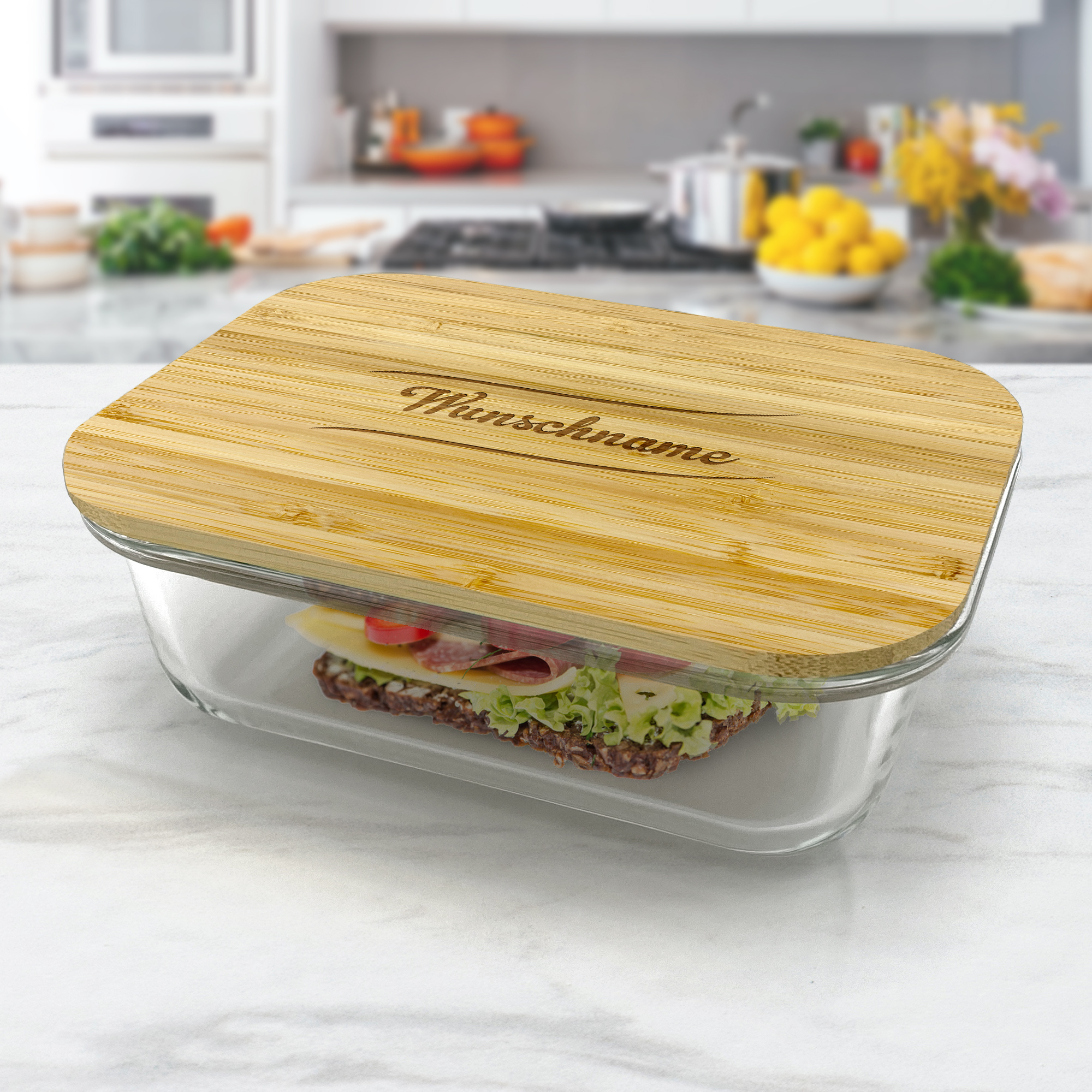 Glas-Frischhaltedose mit Bambusdeckel - Standard 7