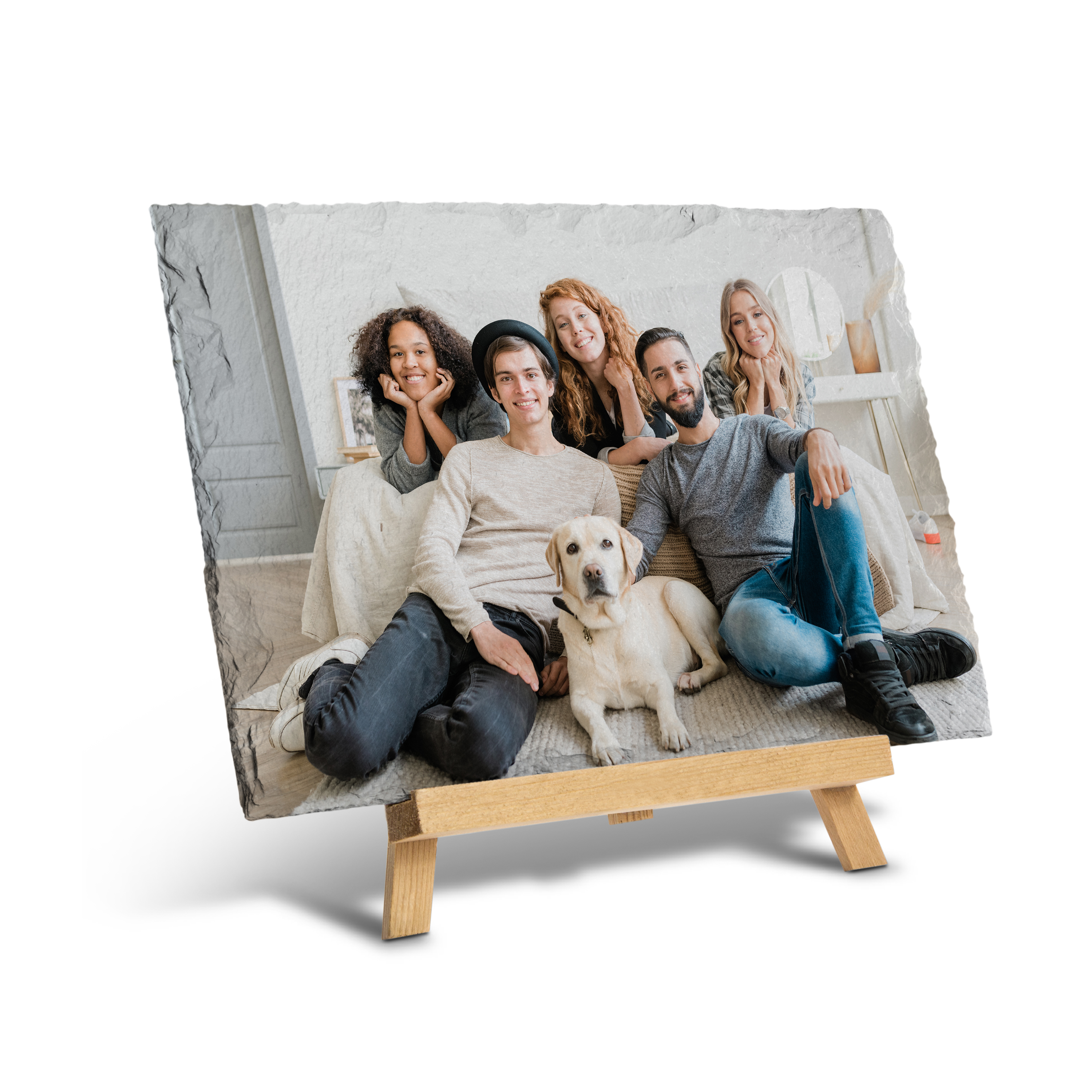 Schieferplatte mit Staffelei 30 cm x 20 cm 1