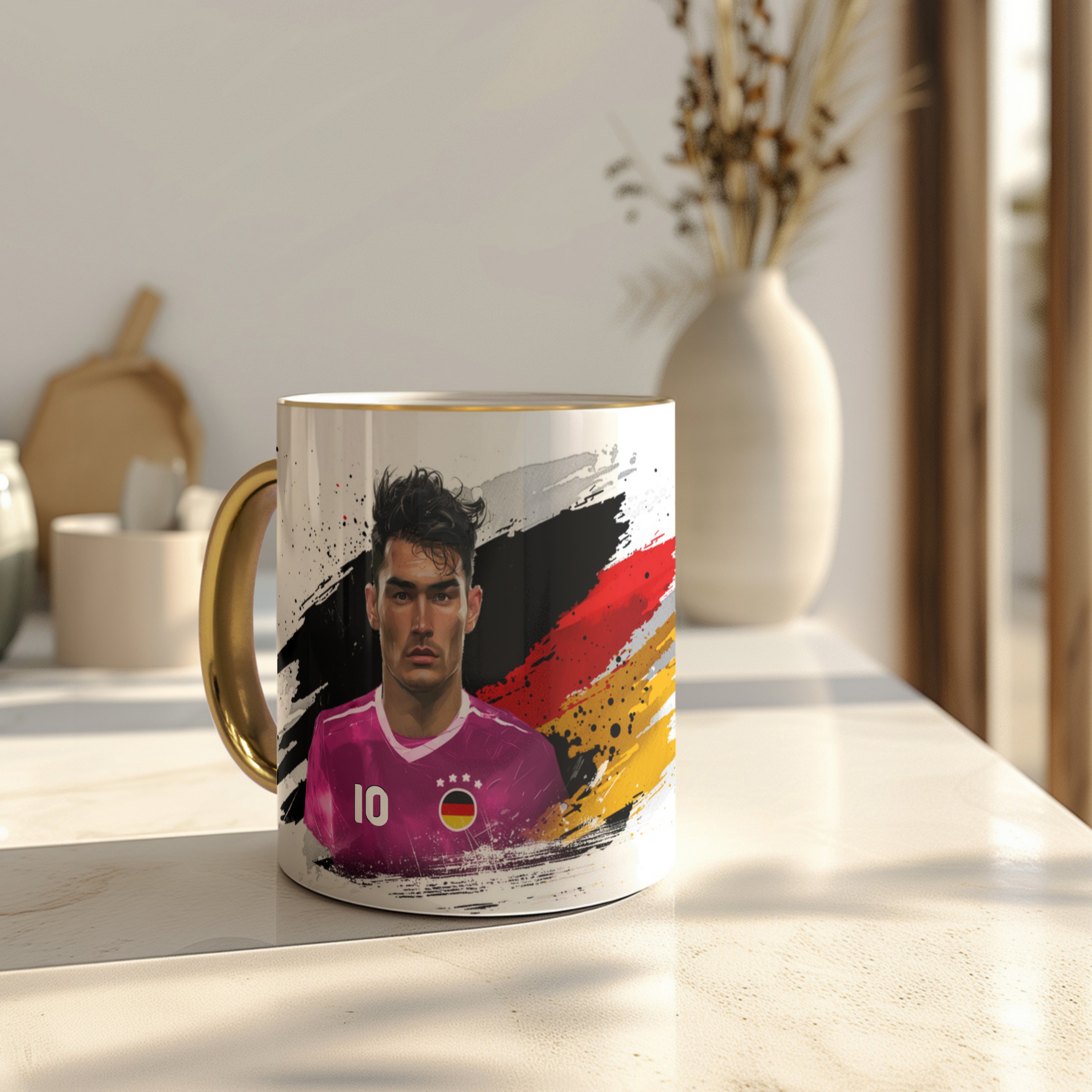 Face Swap Fußballtasse Deutschland Gold glänzend 5