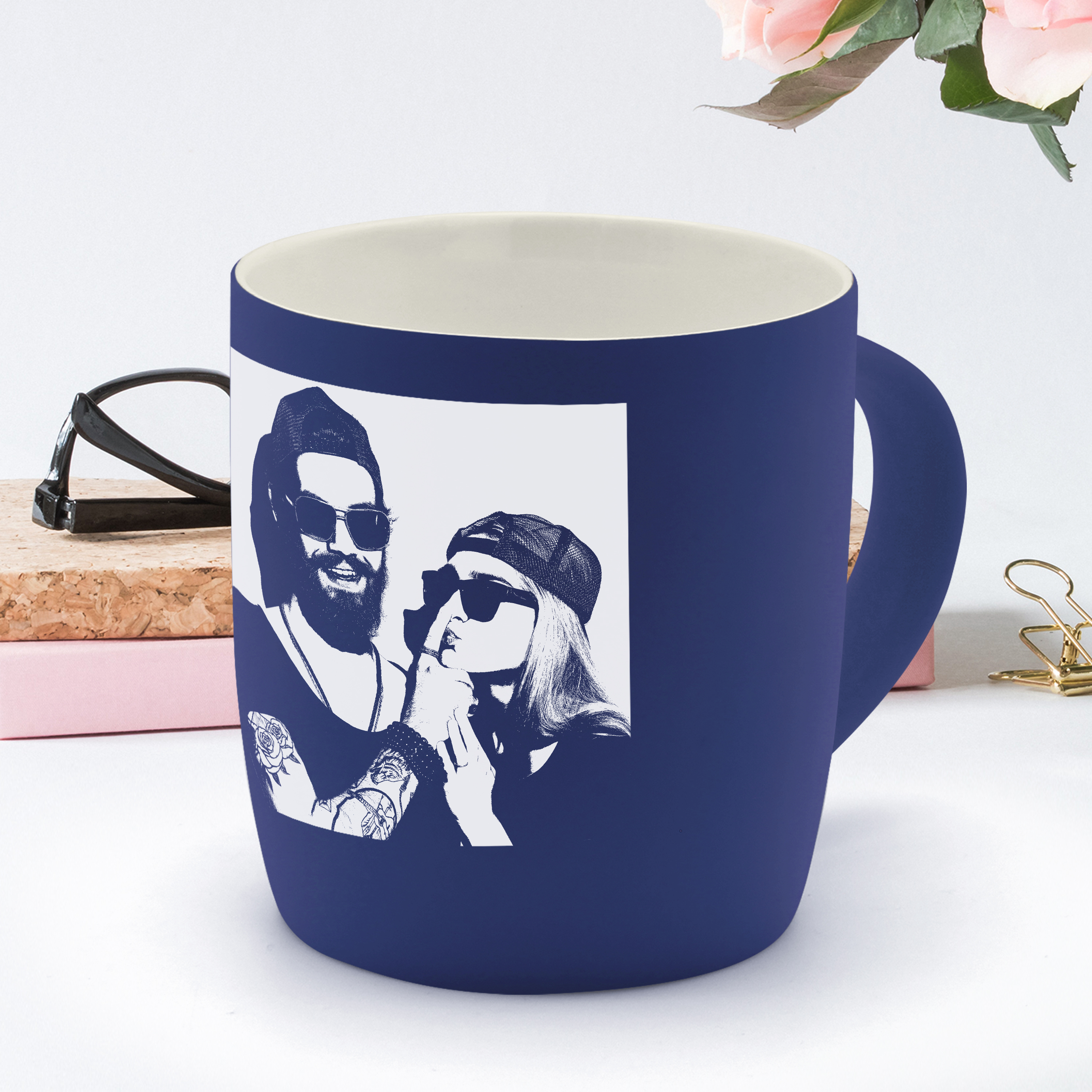 Kaffeebecher "Gravur" Blau 5