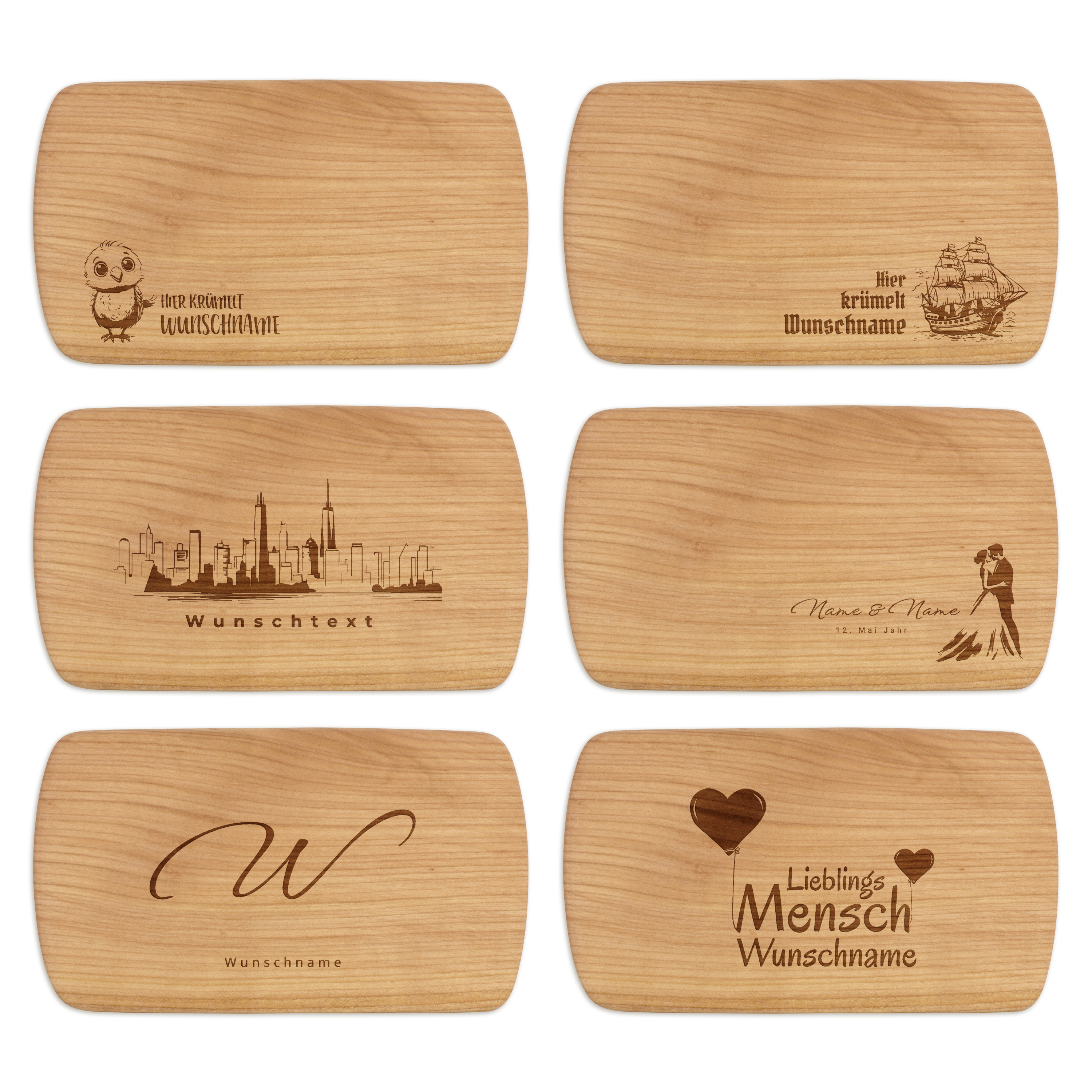 Holz-Frühstücksbrettchen Kirsche 6