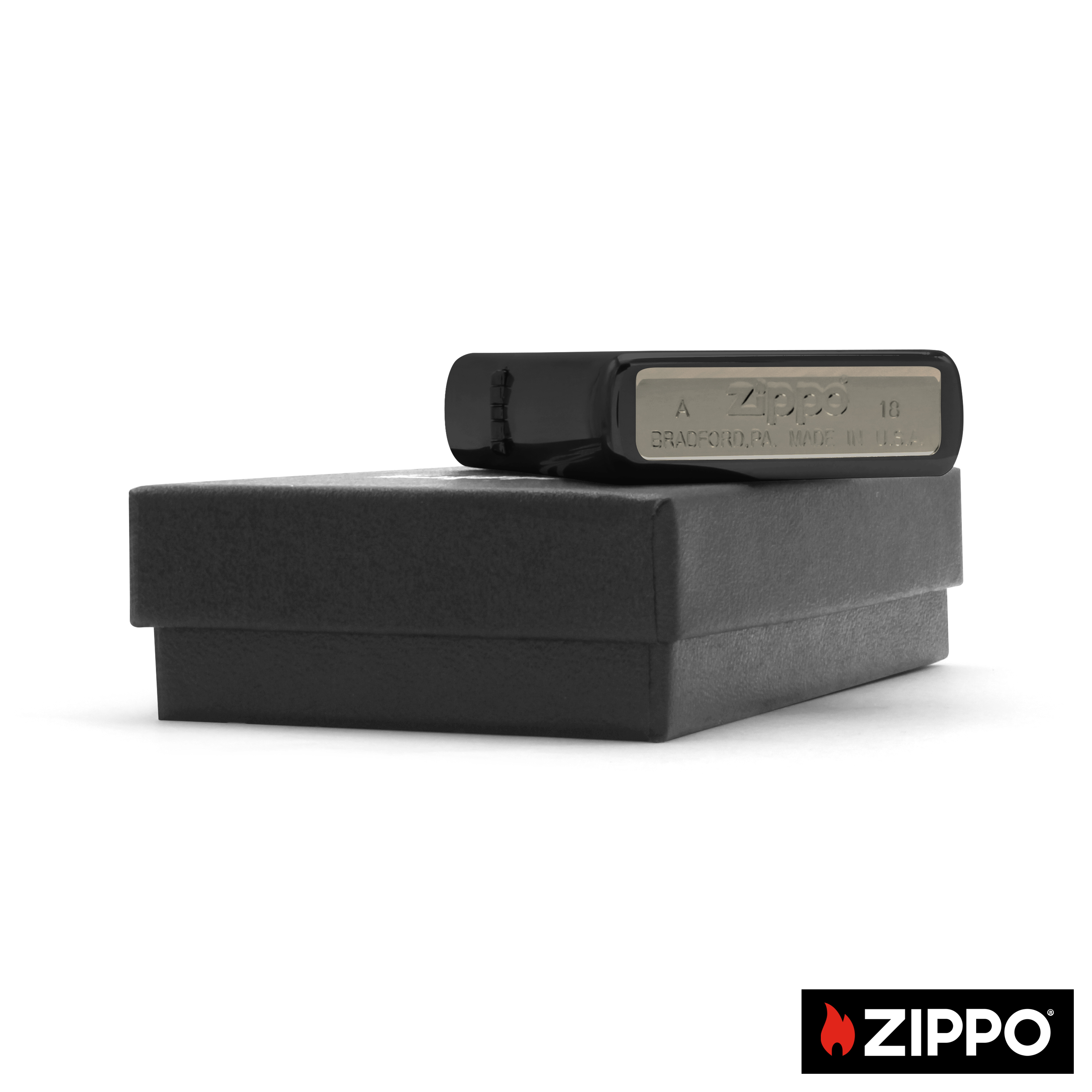 Zippo Schwarz einseitig 4