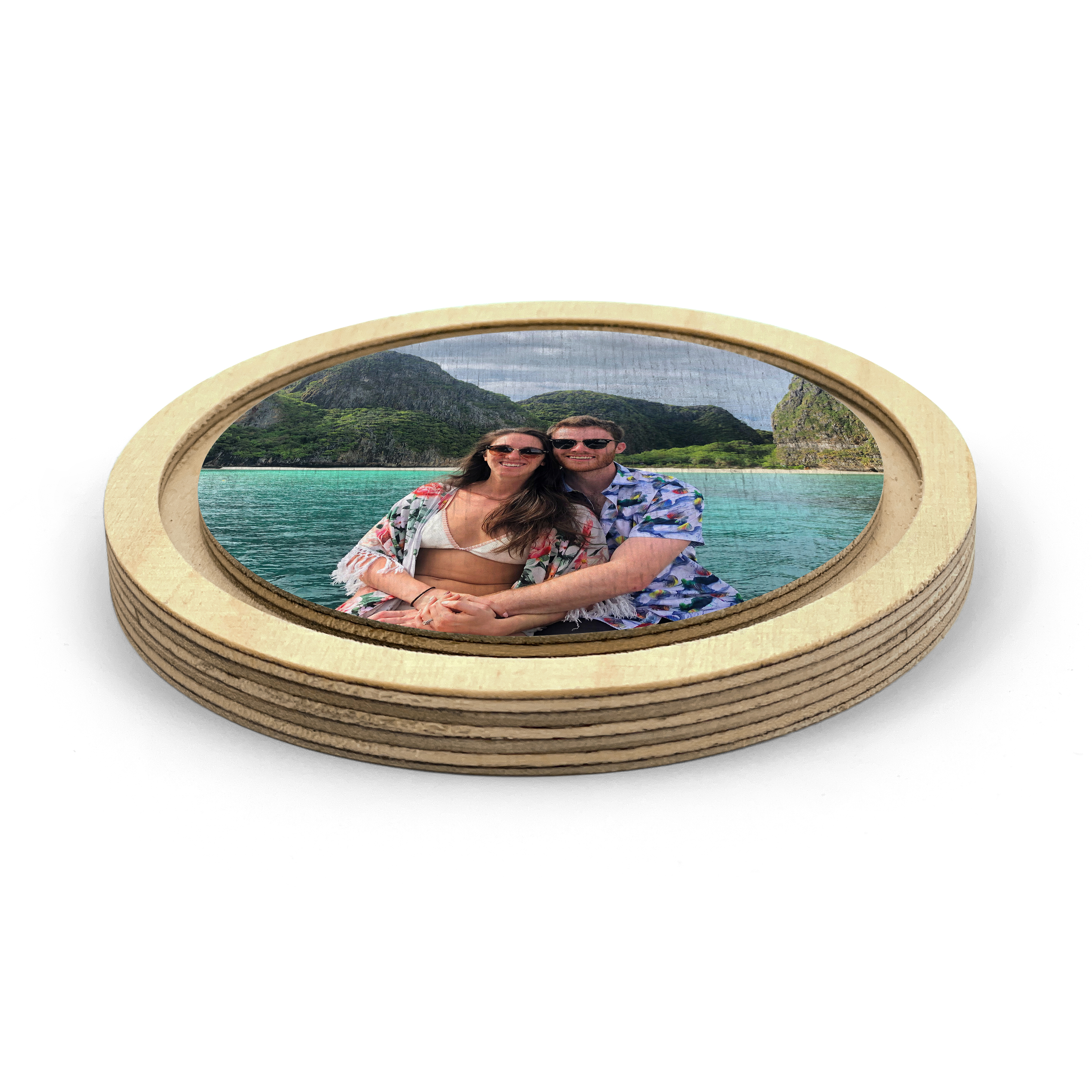 Fotomagnet "Holzrahmen" Rund 2