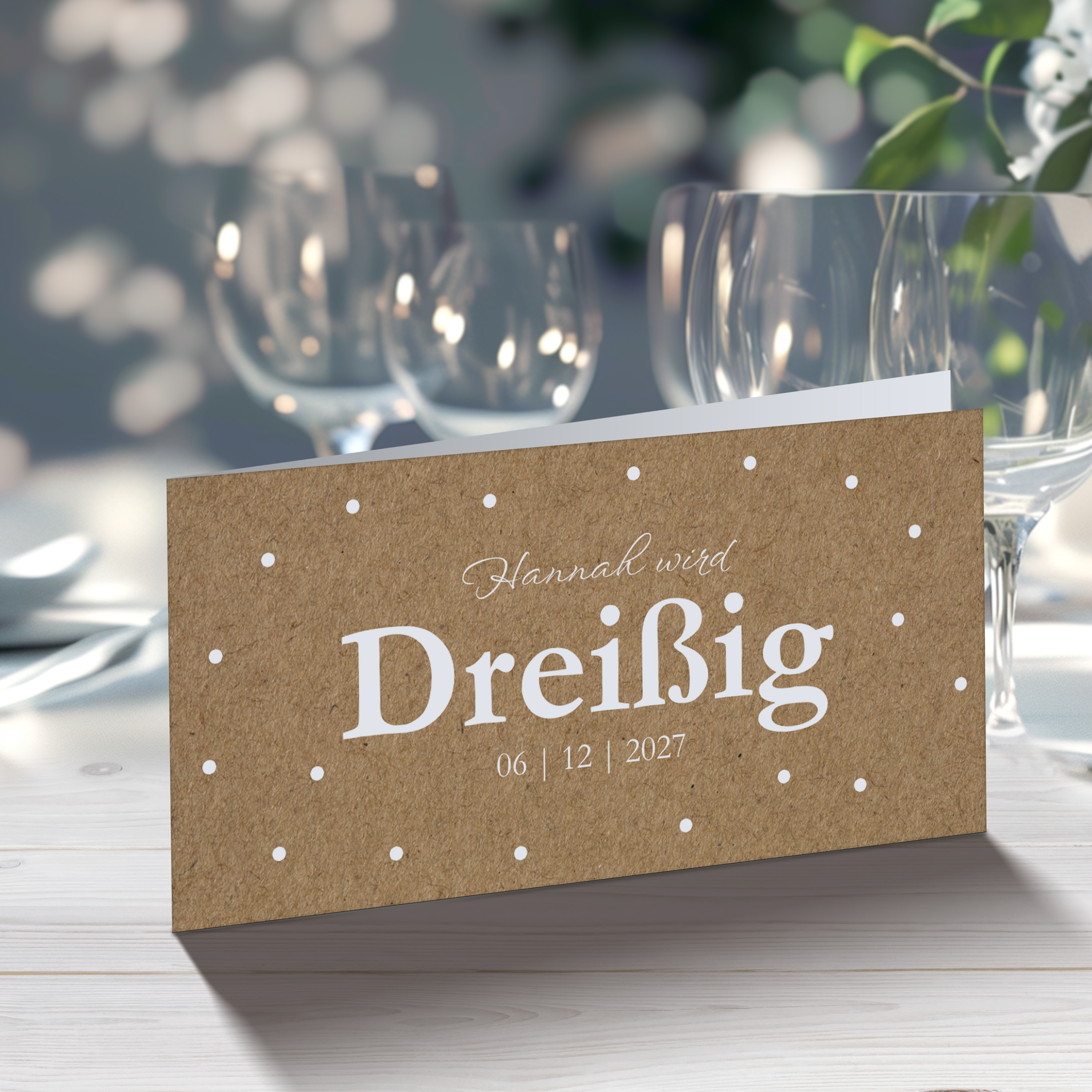 Geburtstagseinladung Klappkarte lang Quer (21 x 10,5 cm) 2