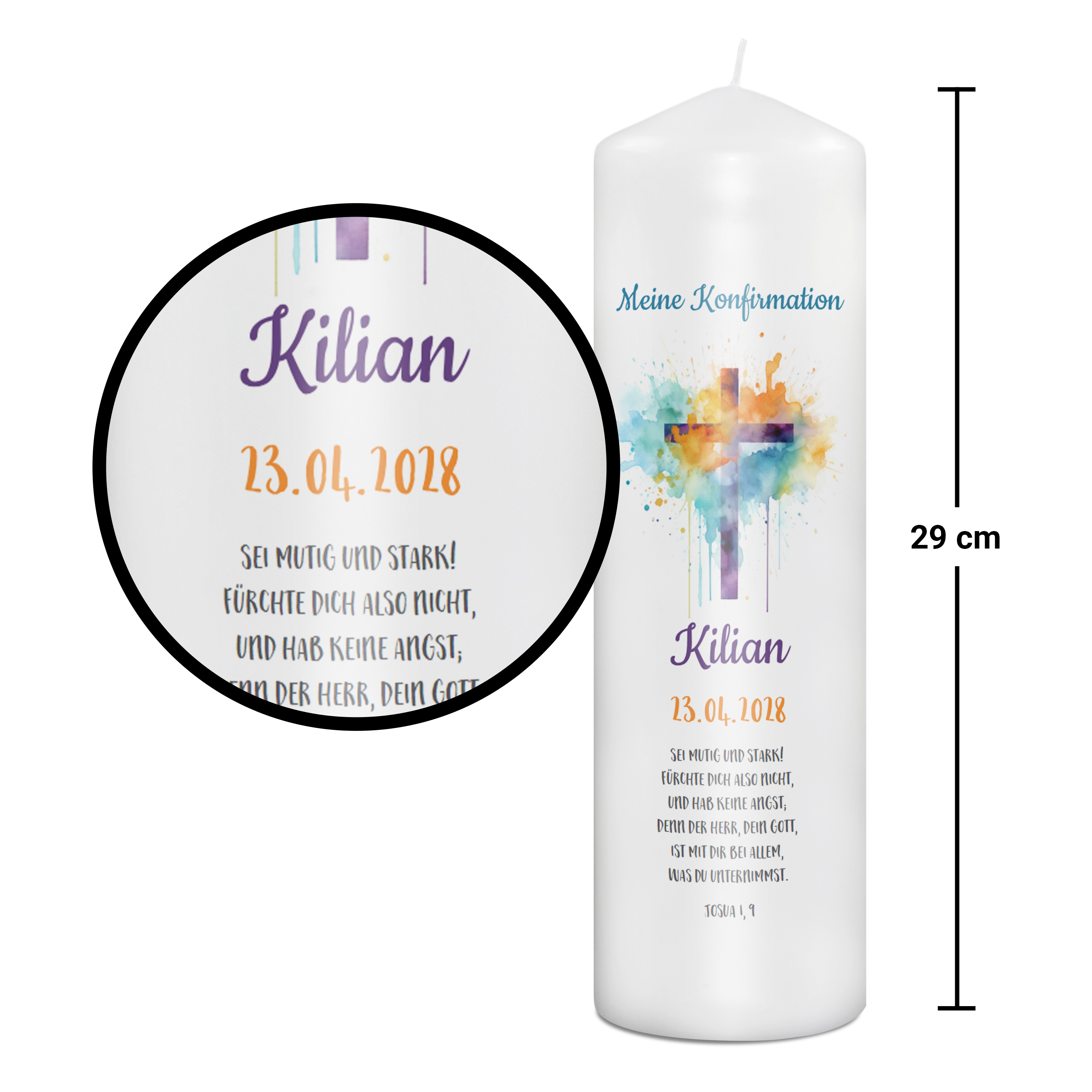 Konfirmationskerze 29 cm 2