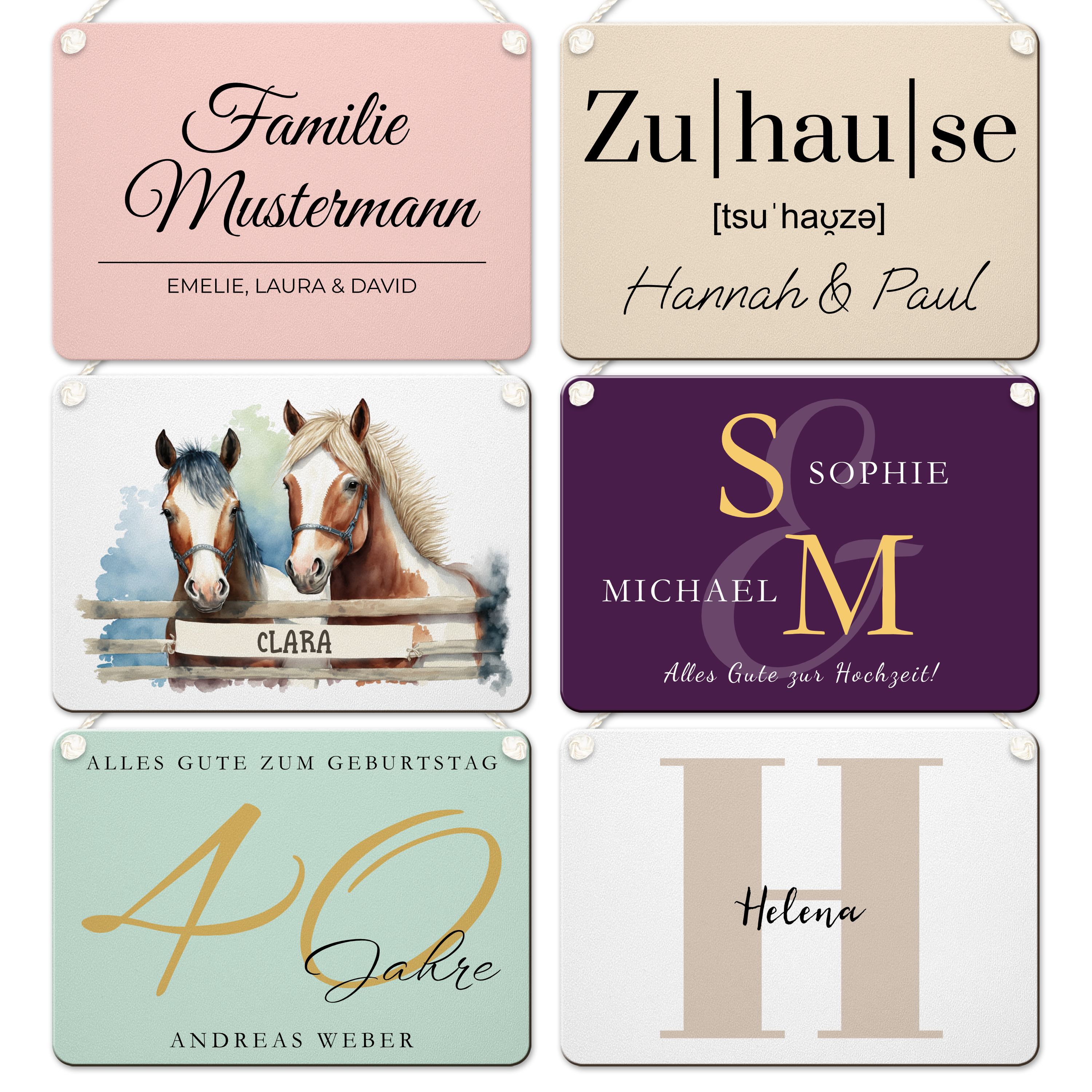 Schild mit Kordel A6 - 14,8 cm x 10,5 cm 6