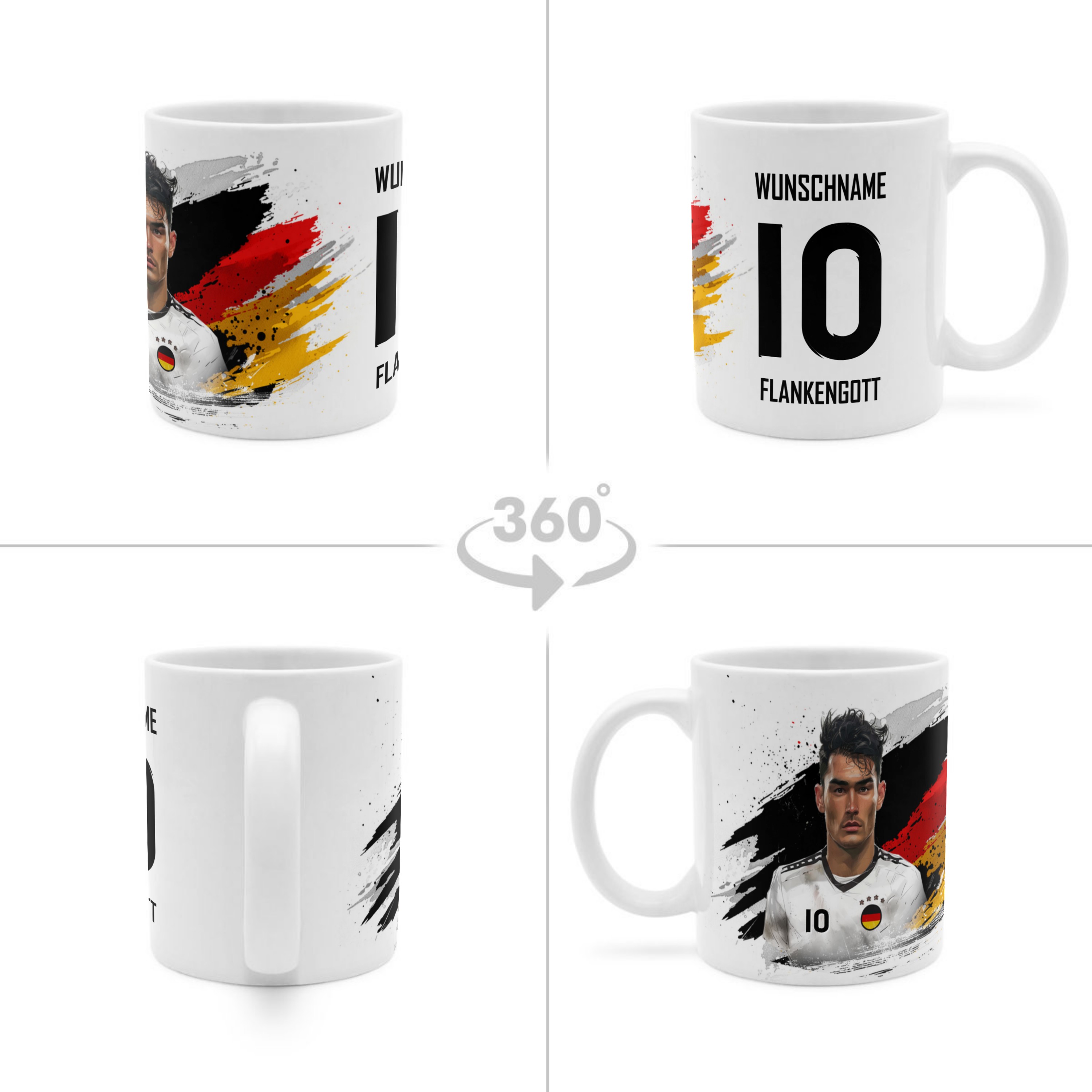 Face Swap Fußballtasse Deutschland Weiß 4