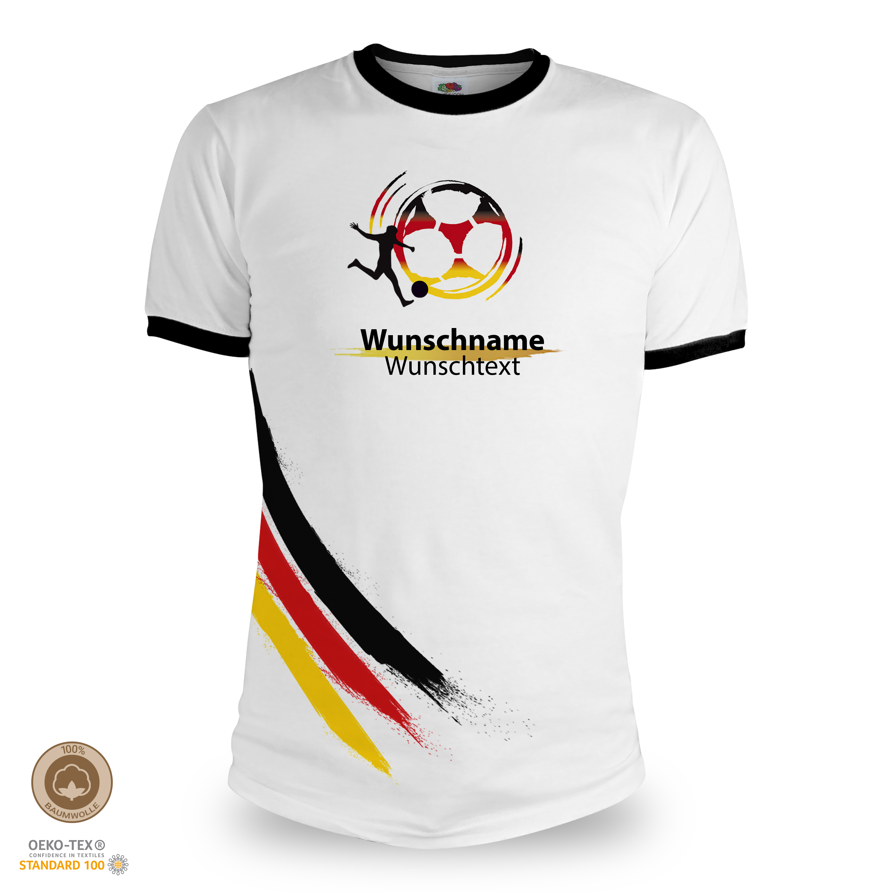 Fan T-Shirt "Deutschland" Weiß/Schwarz 1