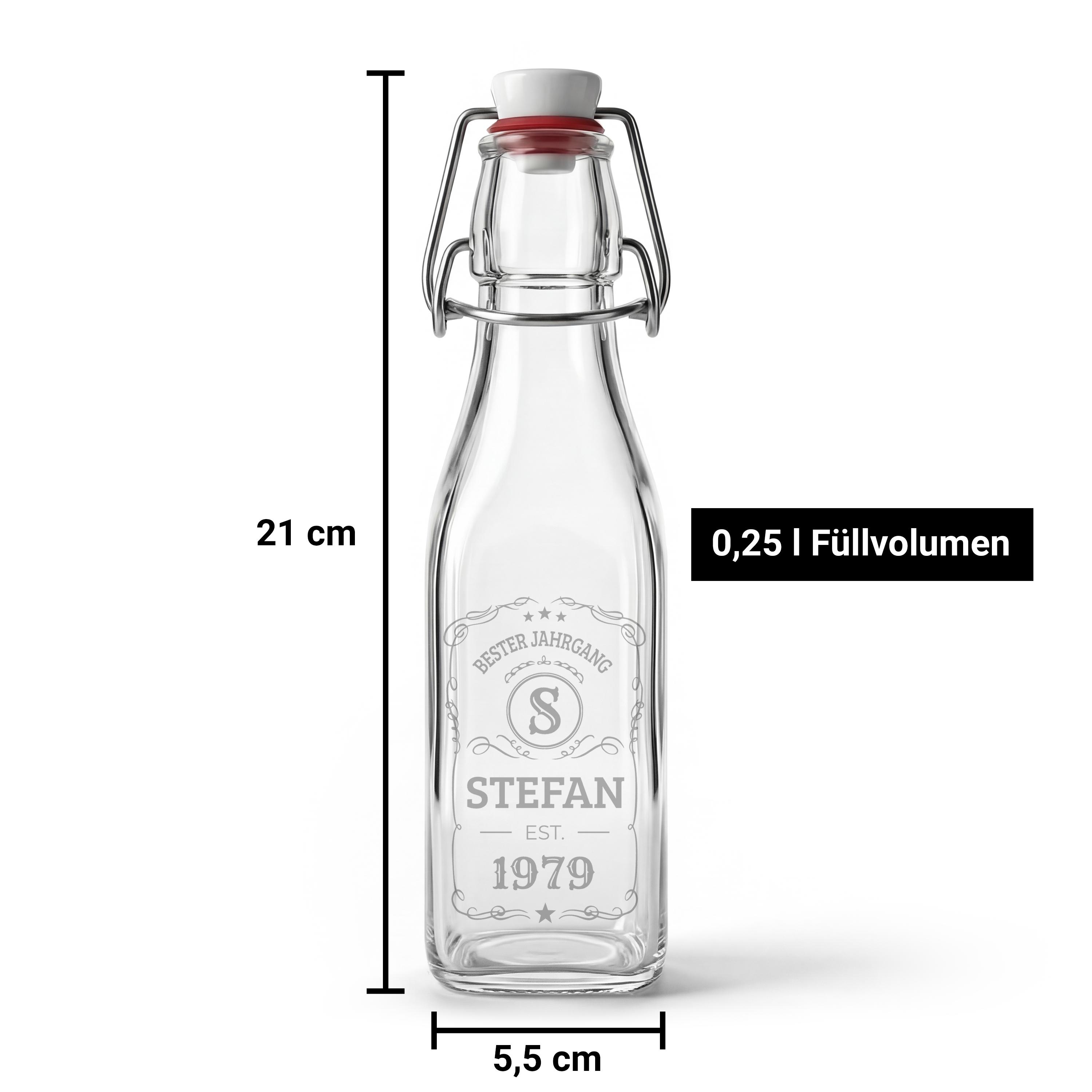 Glasflasche mit Bügelverschluss 0,25 Liter 2