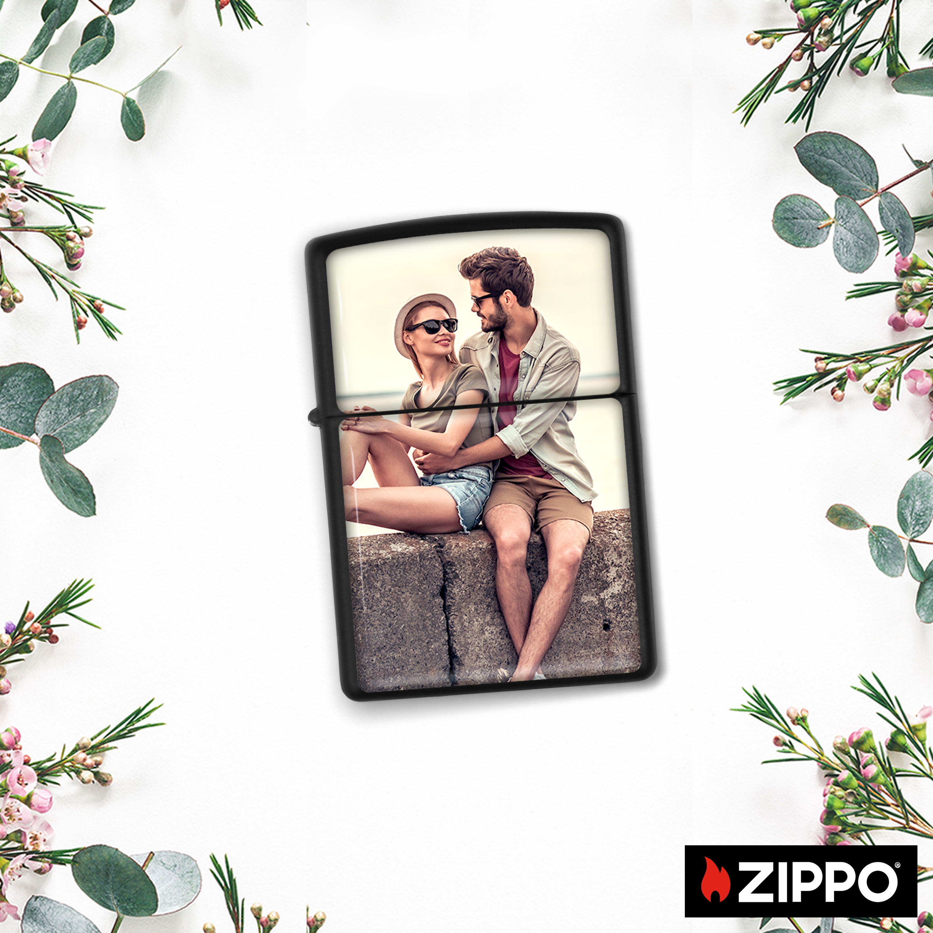Zippo Schwarz einseitig 5