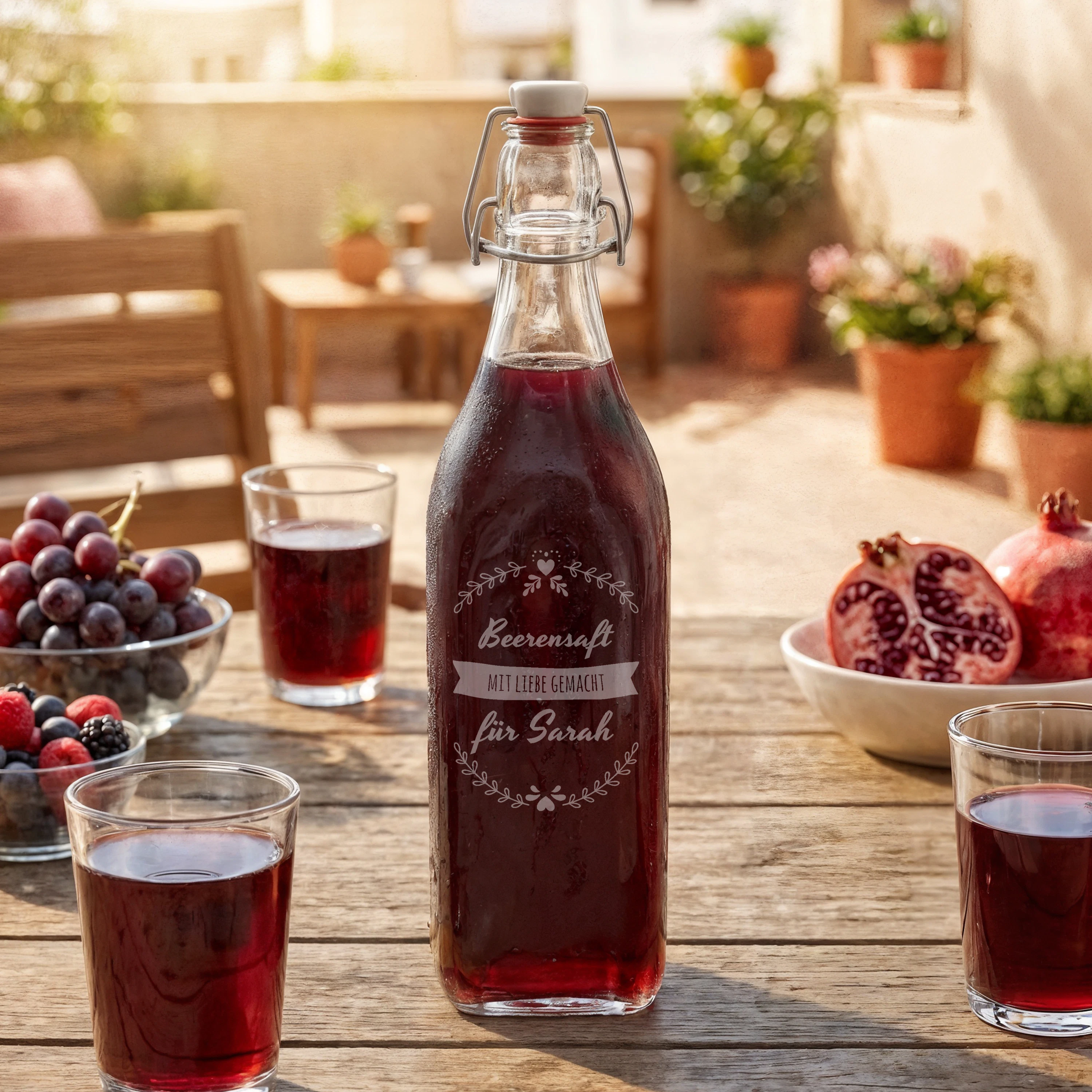Glasflasche mit Bügelverschluss 1 Liter 6