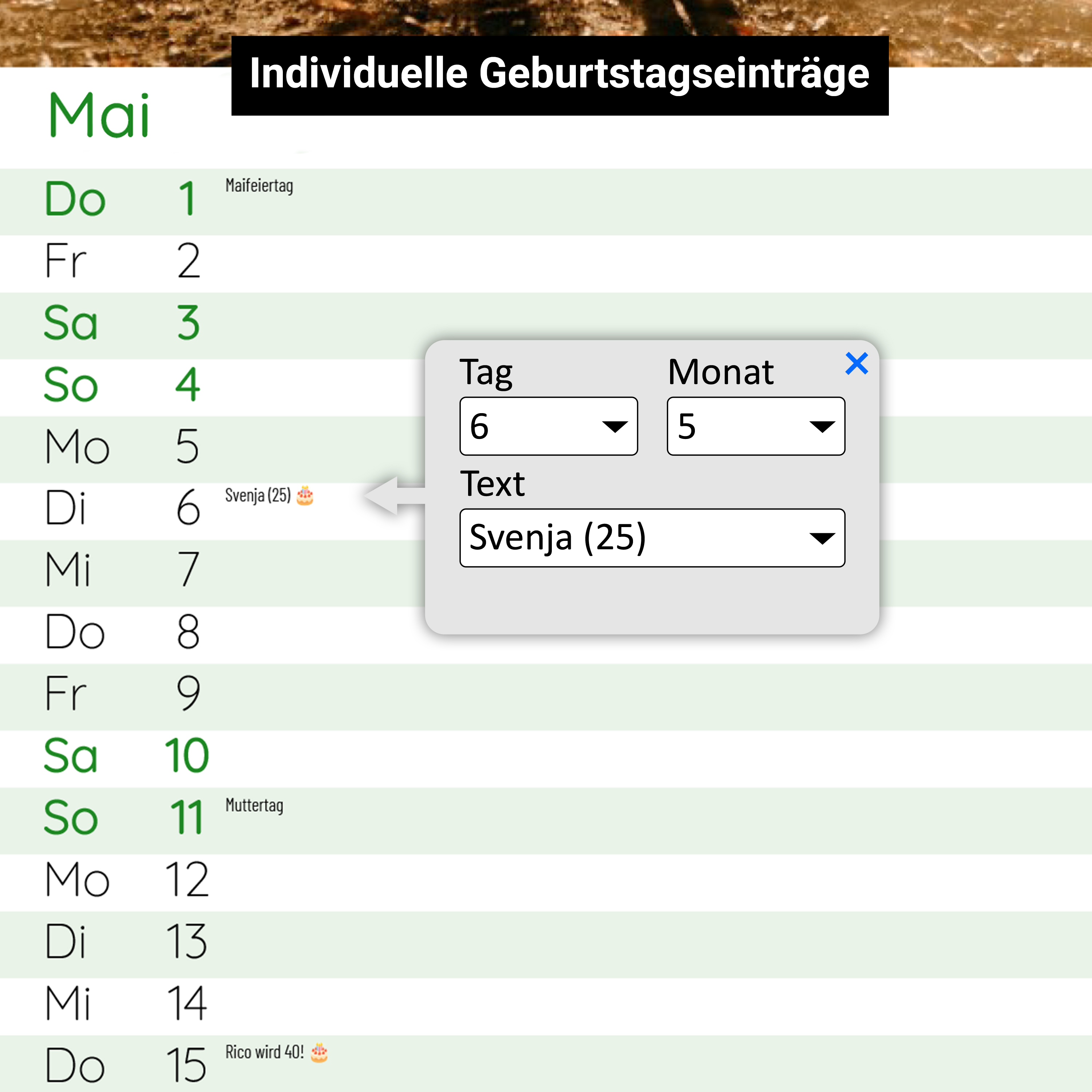 Küchenkalender - Standard 4