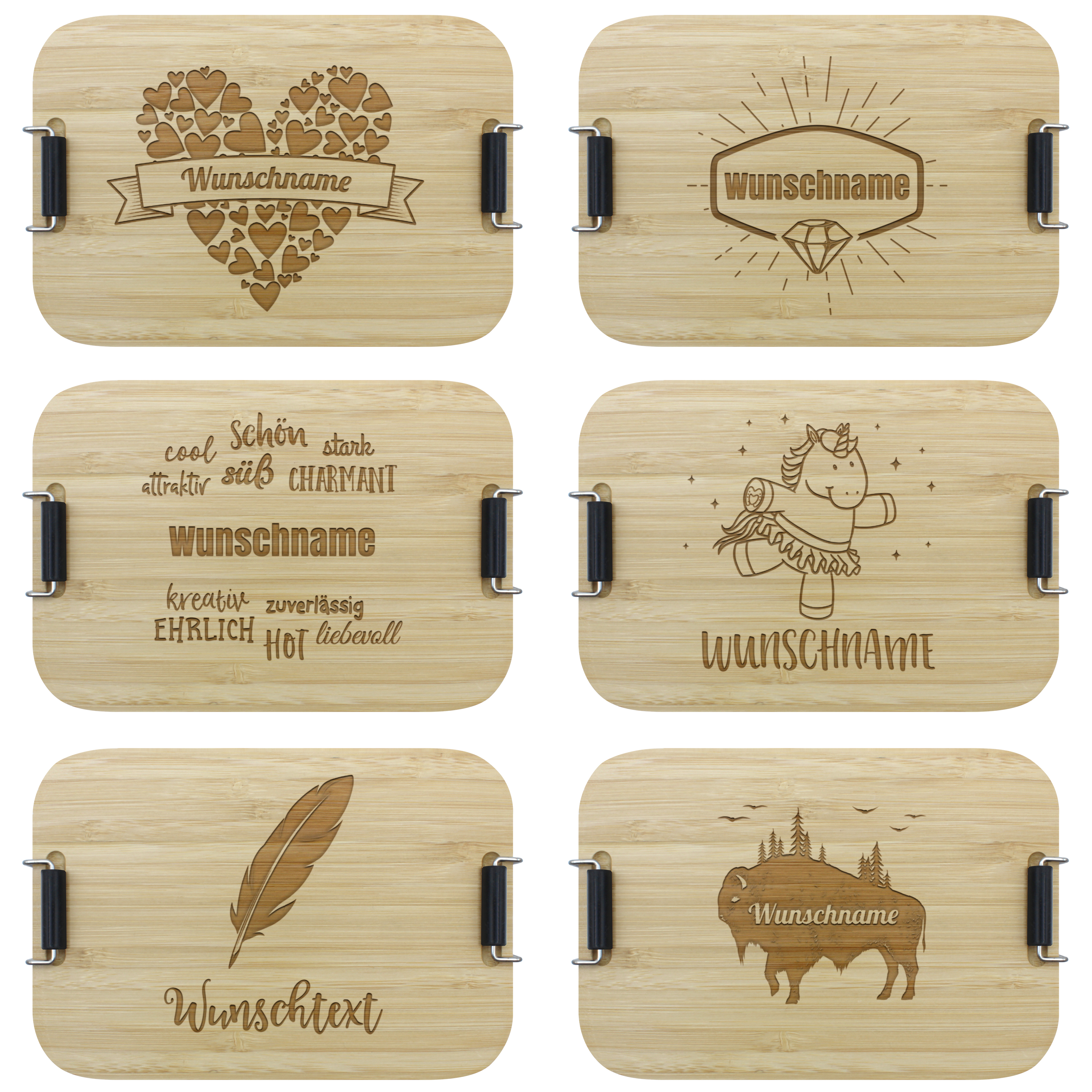 Alu-Brotdose mit Bambusdeckel - Standard 4