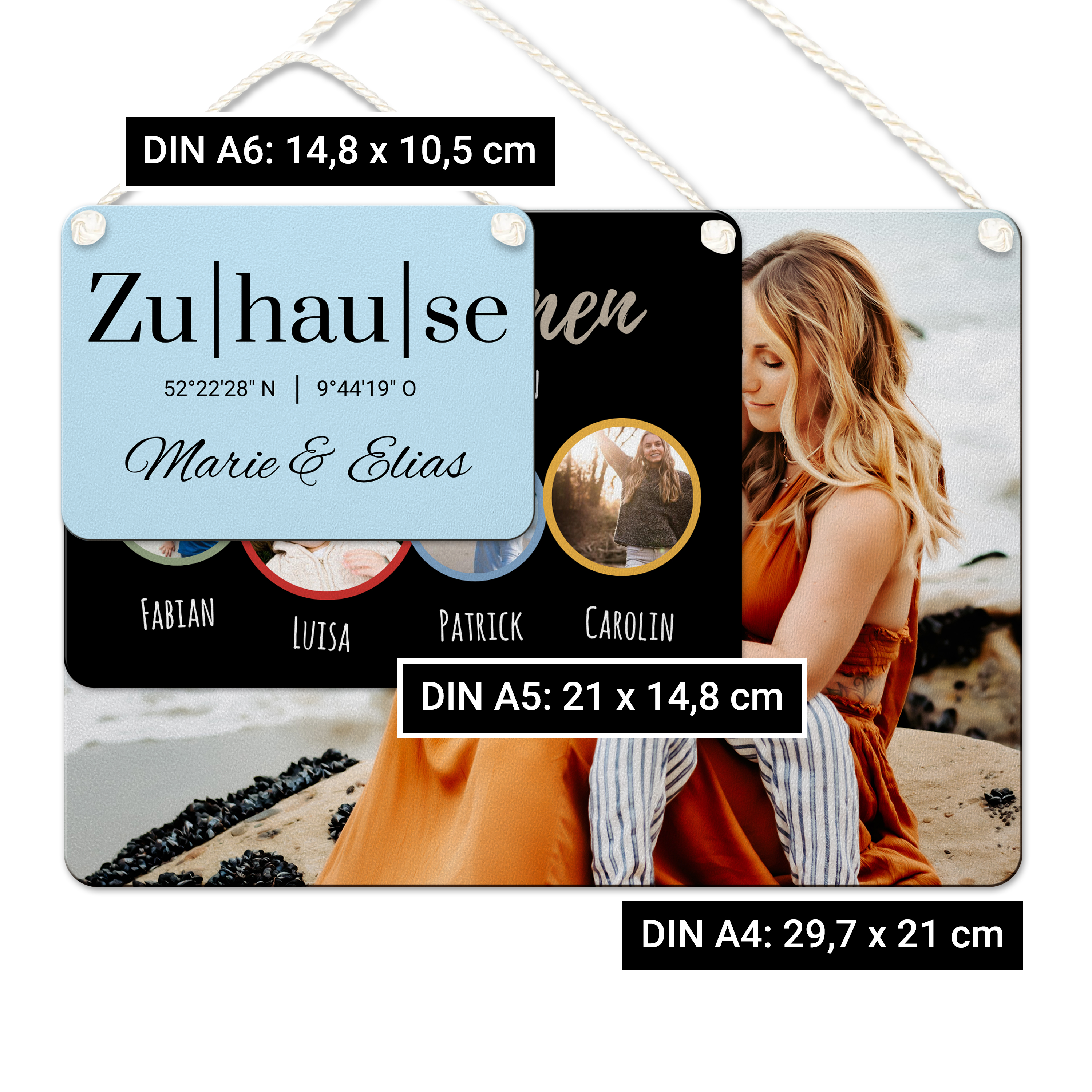 Schild mit Kordel A6 - 14,8 cm x 10,5 cm 4