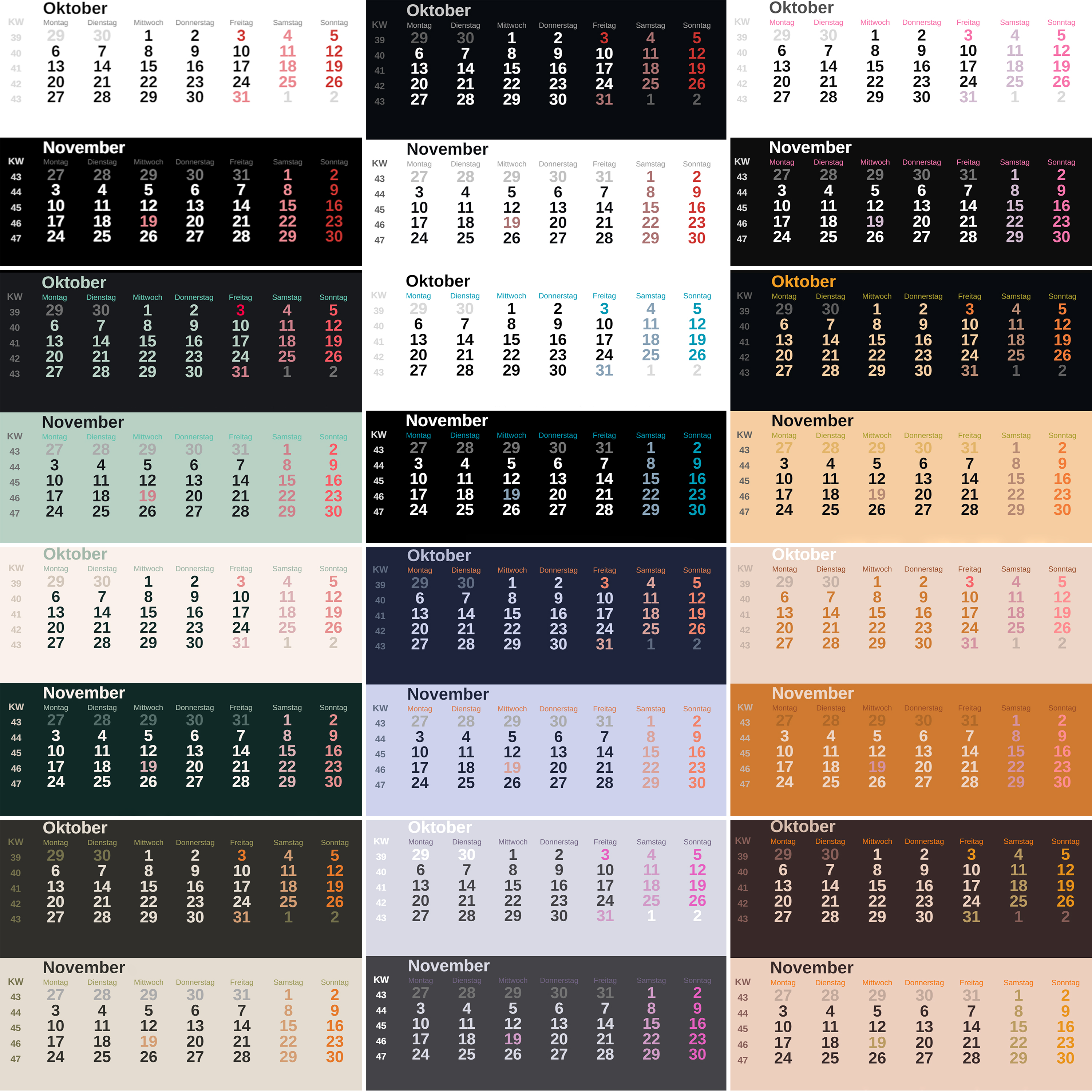 3-Monats-Tischkalender - Standard 3