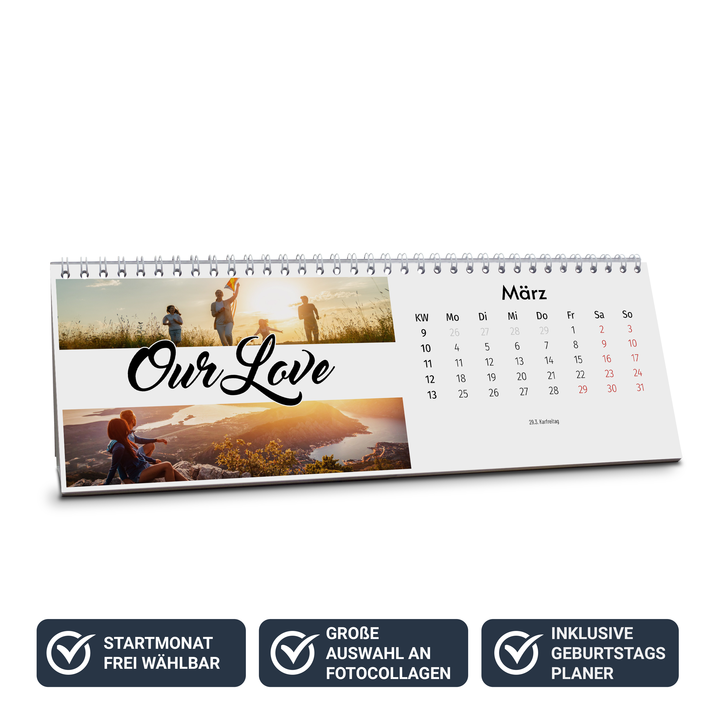 Tischkalender Portrait - Standard 1