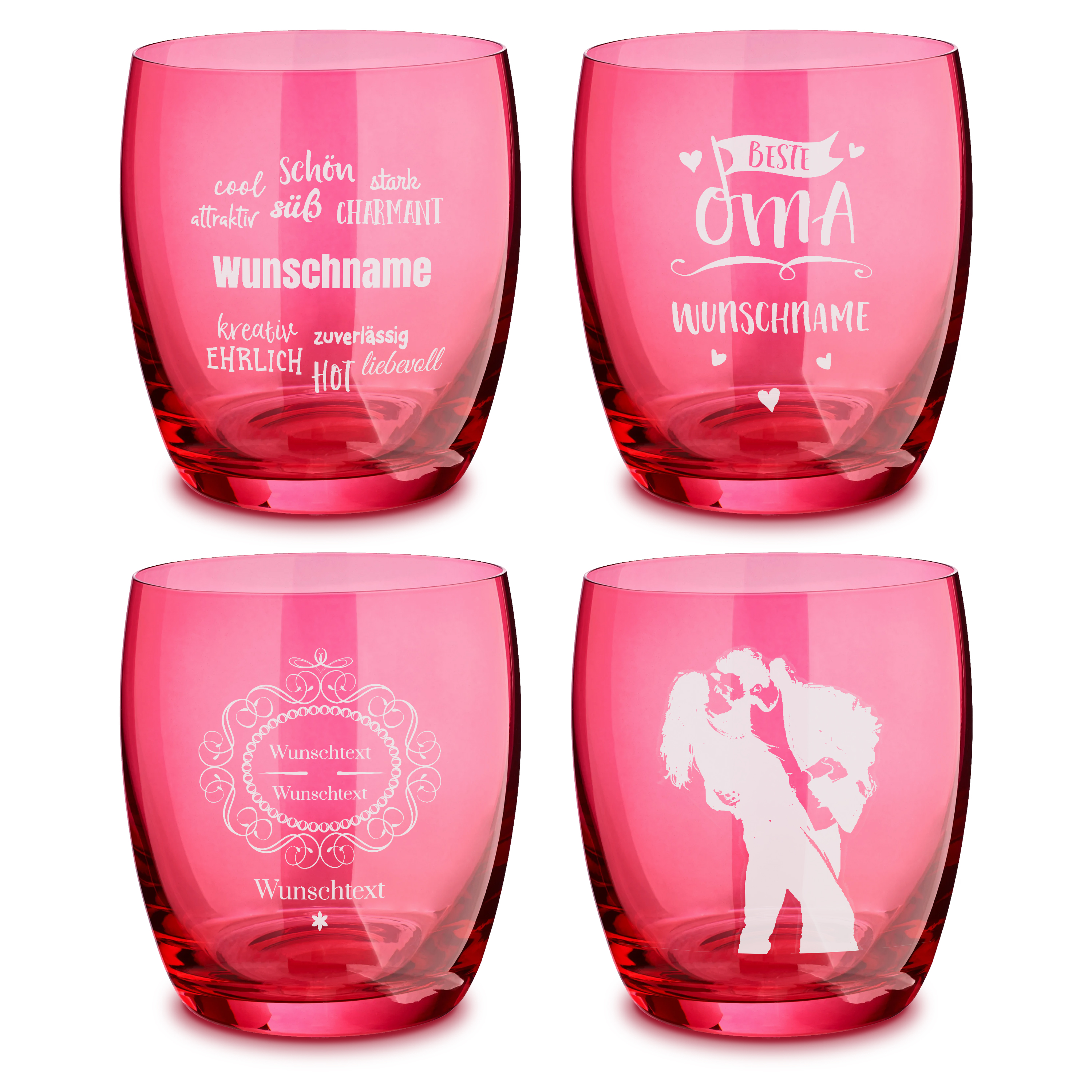 Trinkglas "Farbig" Rot 2