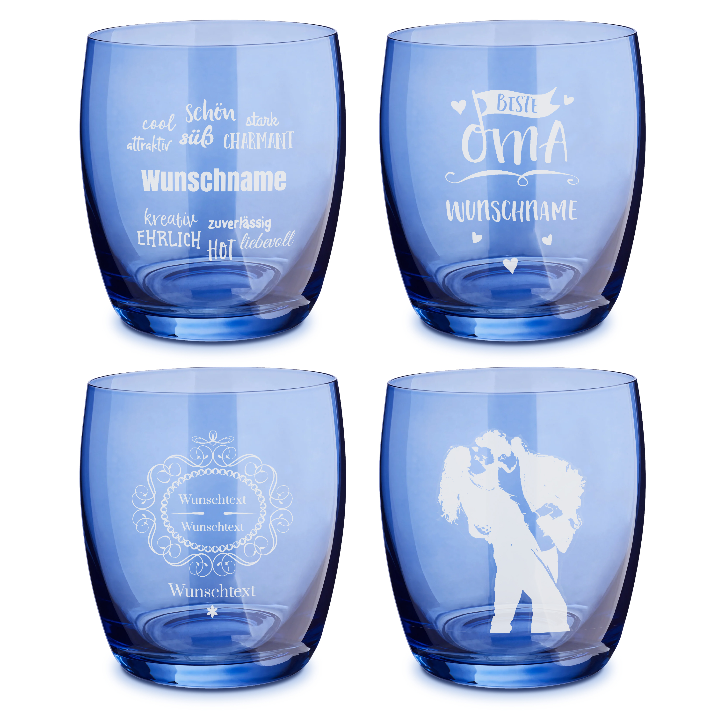 Trinkglas "Farbig" Blau 2