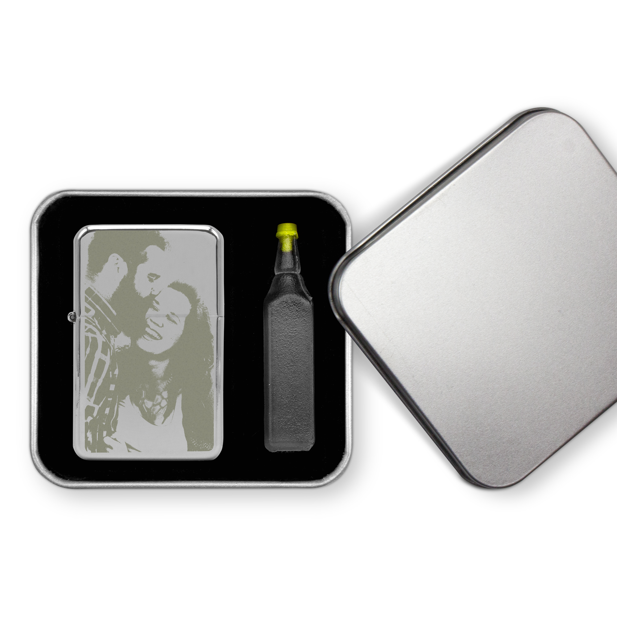 Sturmfeuerzeug-Set "Gravur" einseitig 3