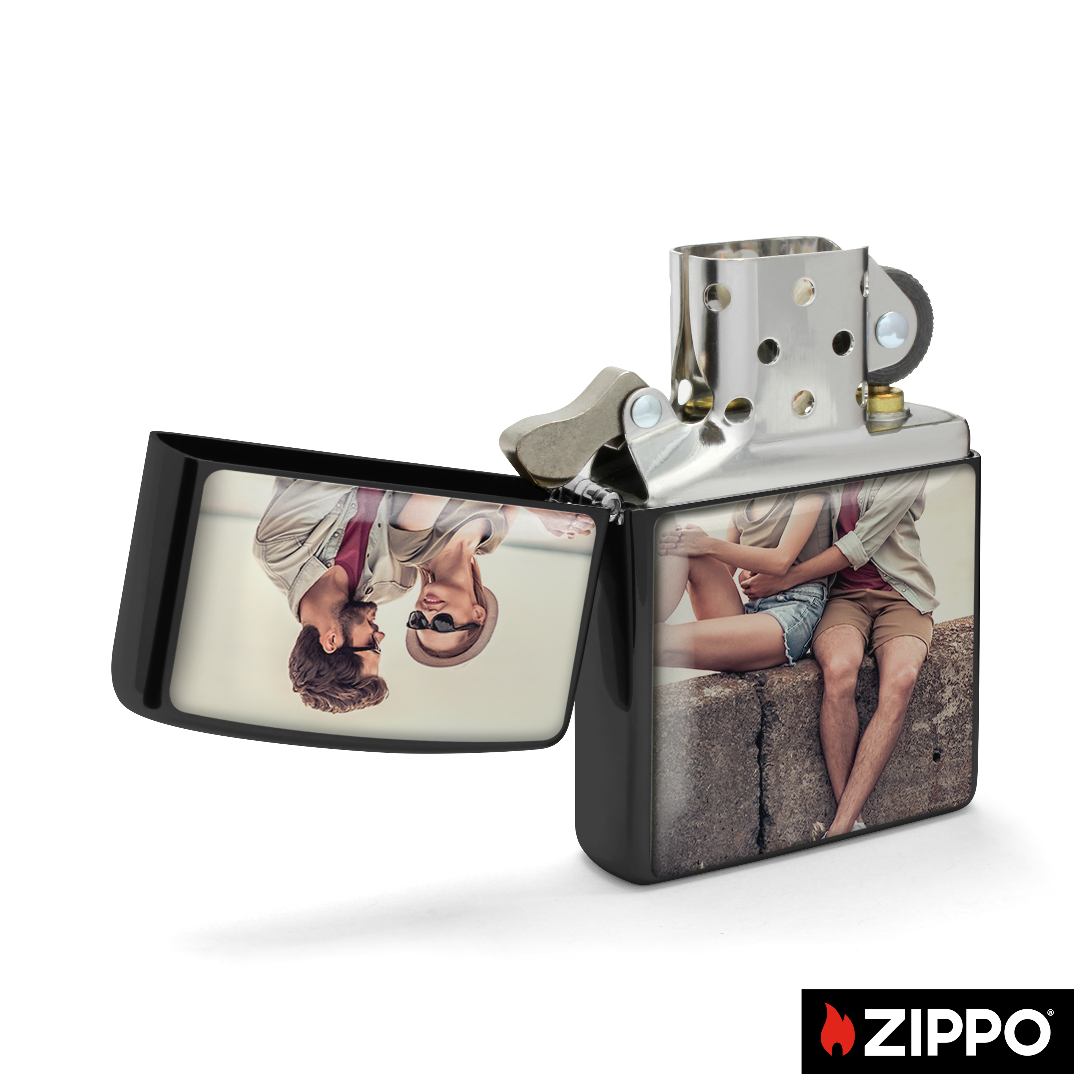 Zippo Schwarz einseitig 2