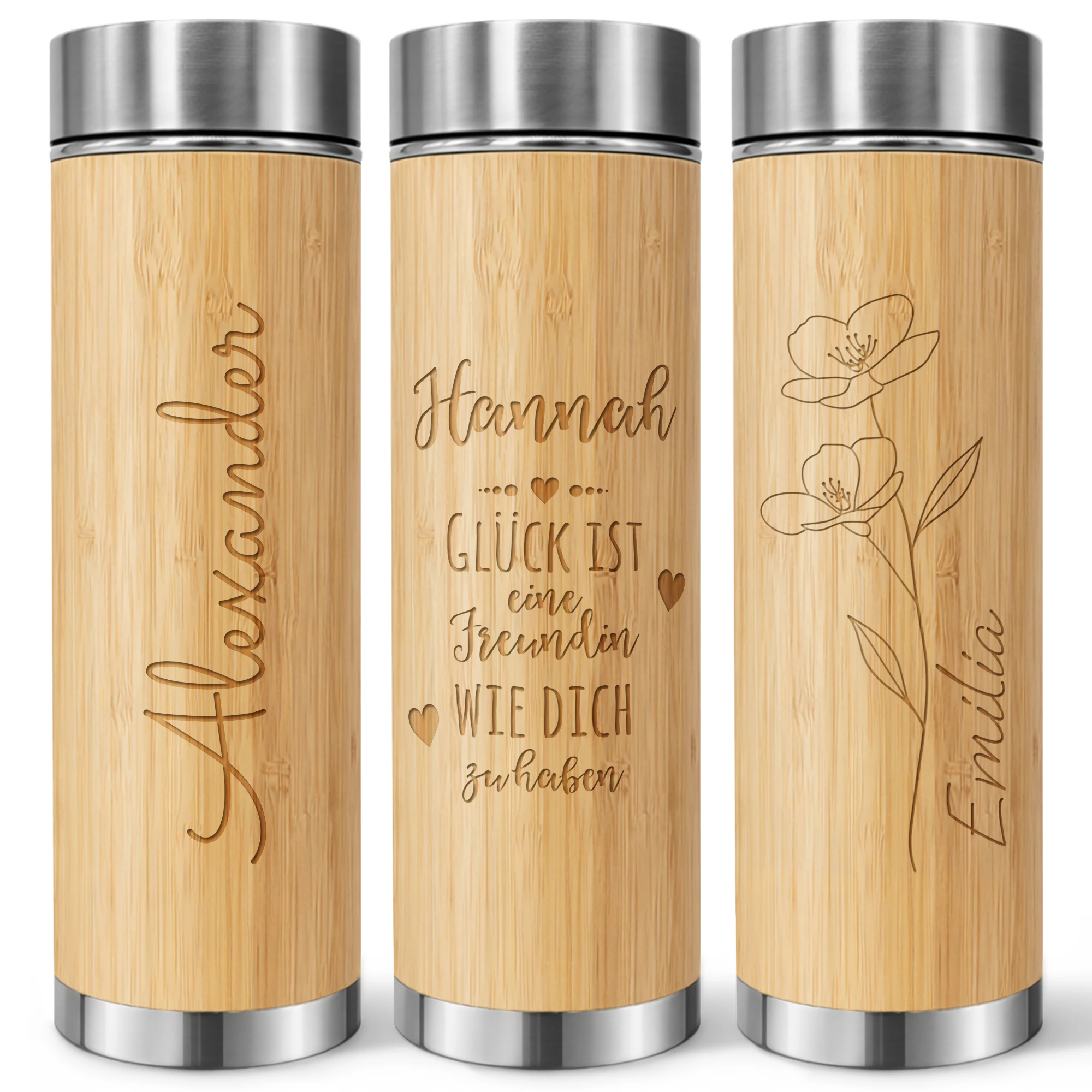 Thermosflasche "Bambus to Go" - Standard 0,4 Liter 1