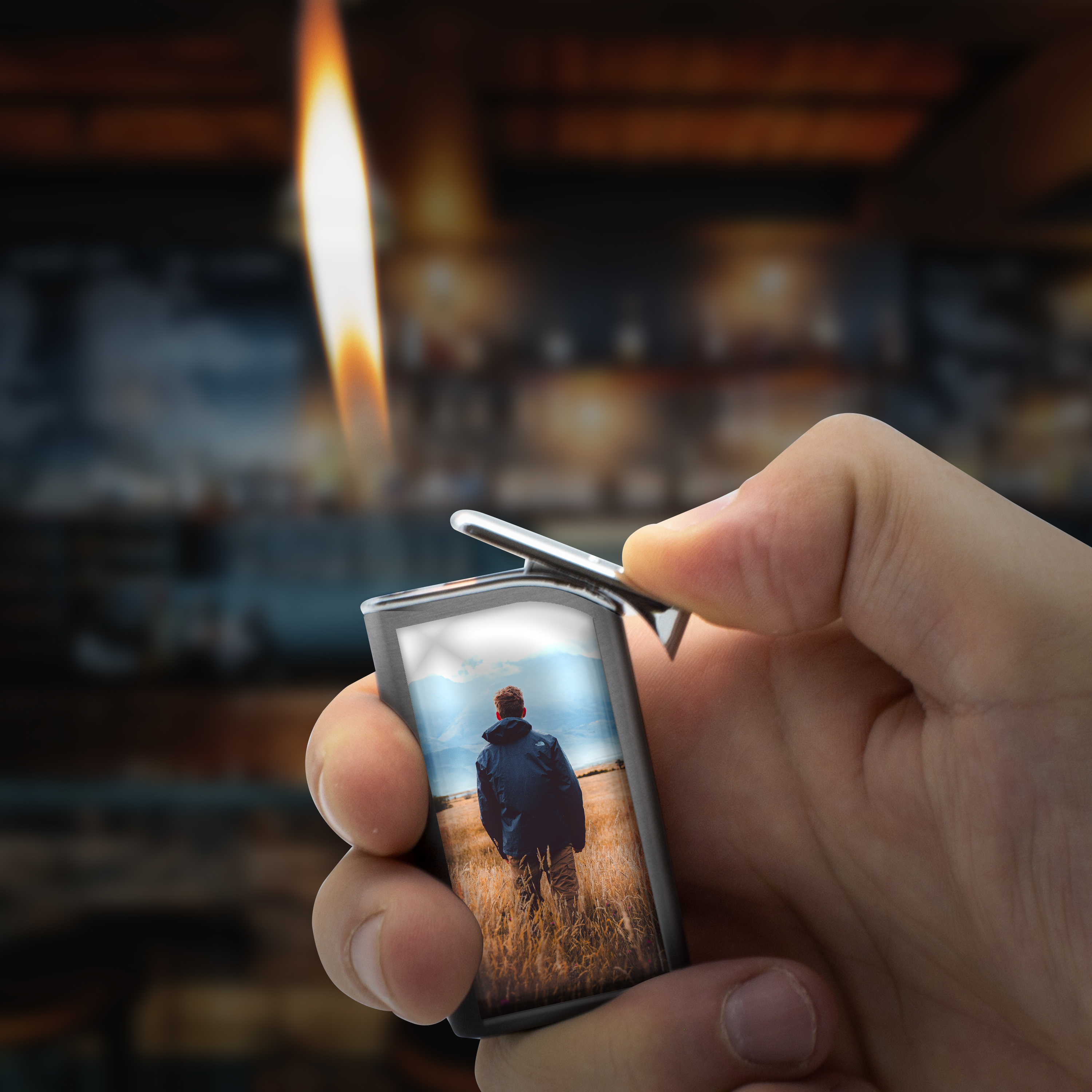 Metall-Feuerzeug Silber 6