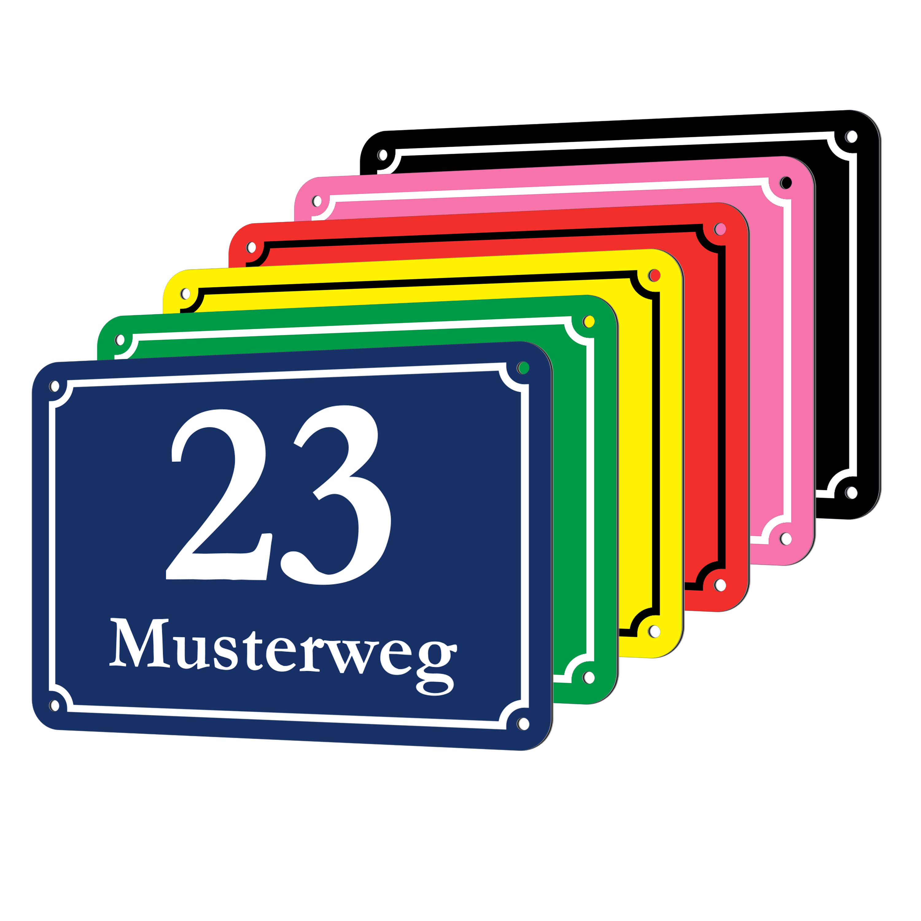 Hausnummernschilder A6 - 14,8 cm x 10,5 cm Alu-Dibond Weiß 3 mm 3