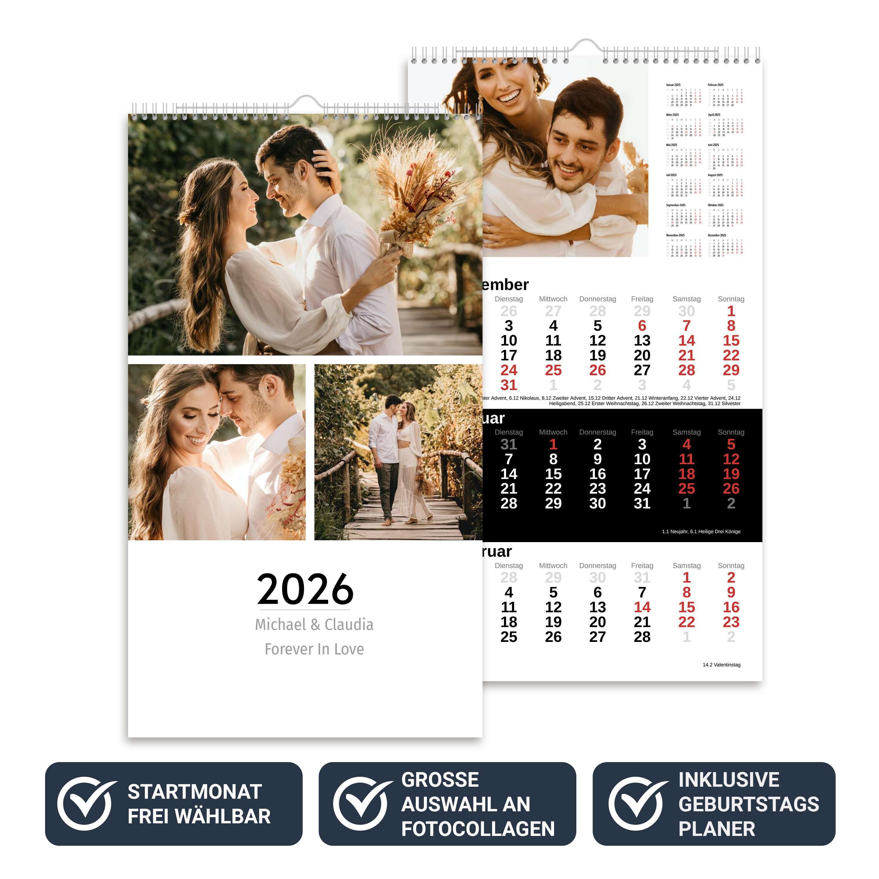 3-Monats-Wandkalender - Standard 1