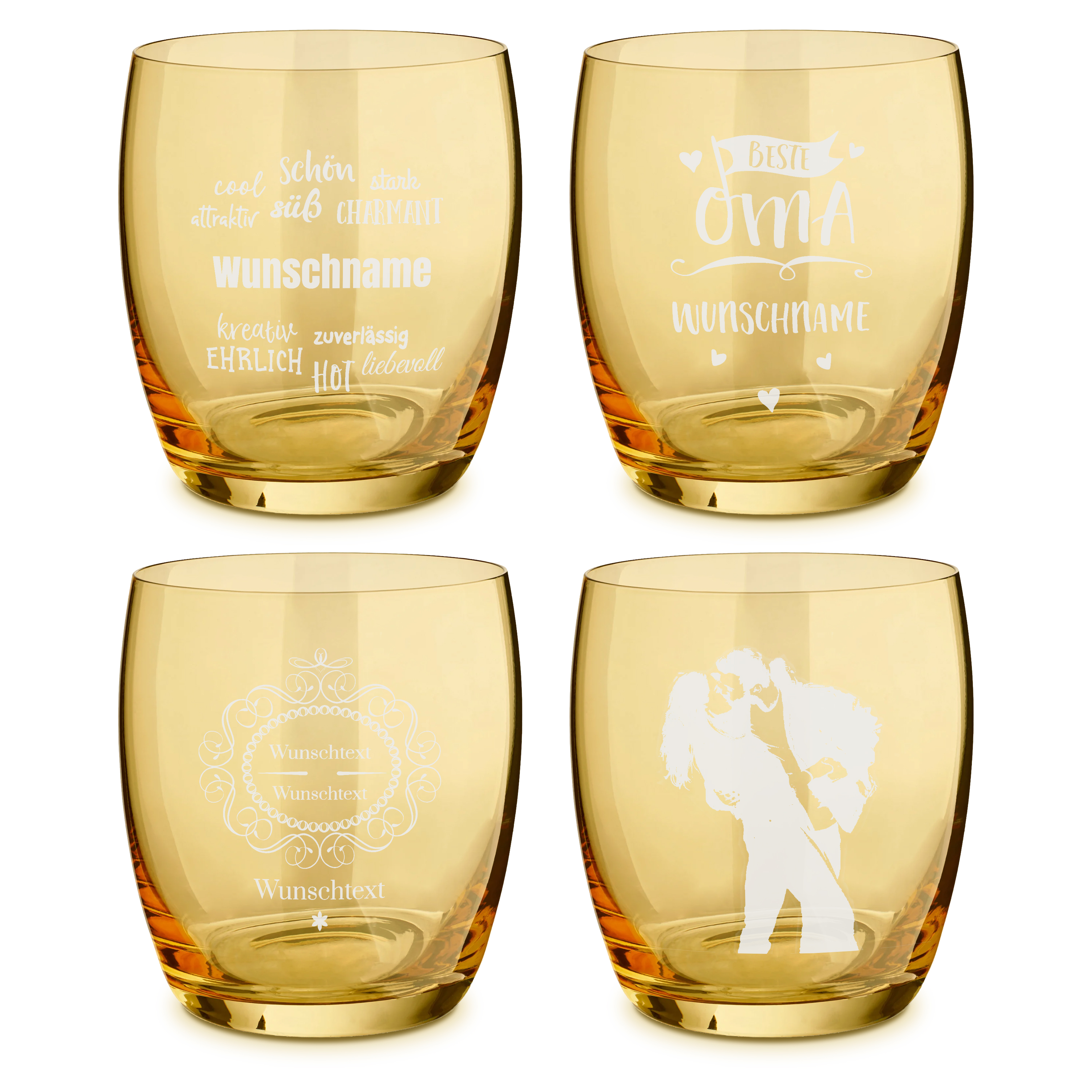 Trinkglas "Farbig" Gelb 2