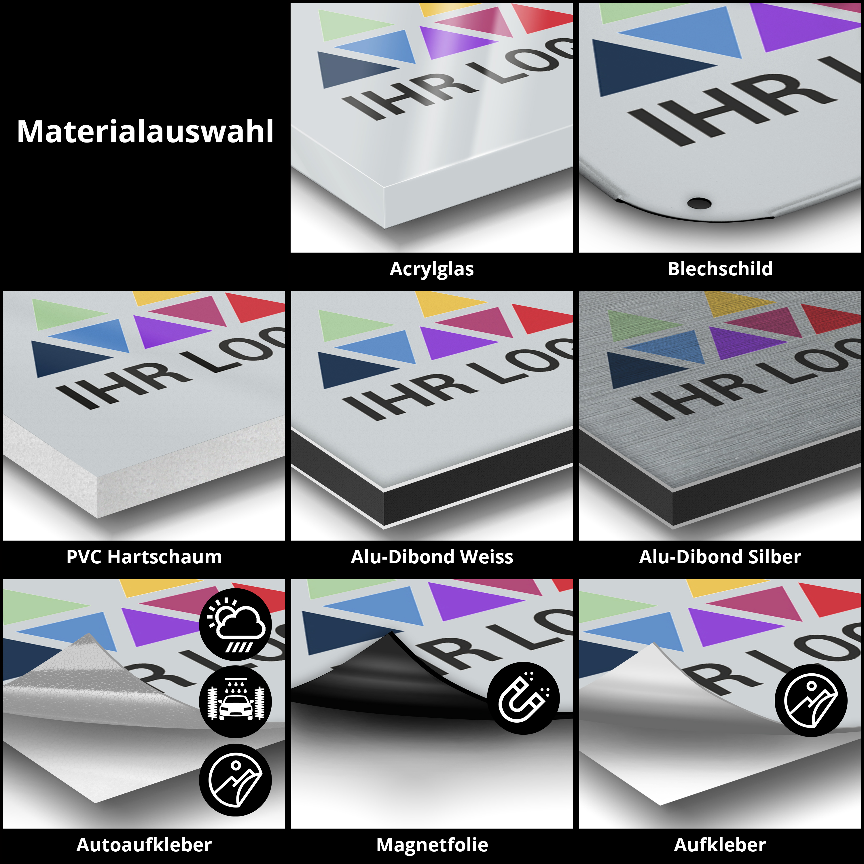 Praxisschilder A5 - 21 cm x 14,8 cm PVC Hartschaum 5 mm 5