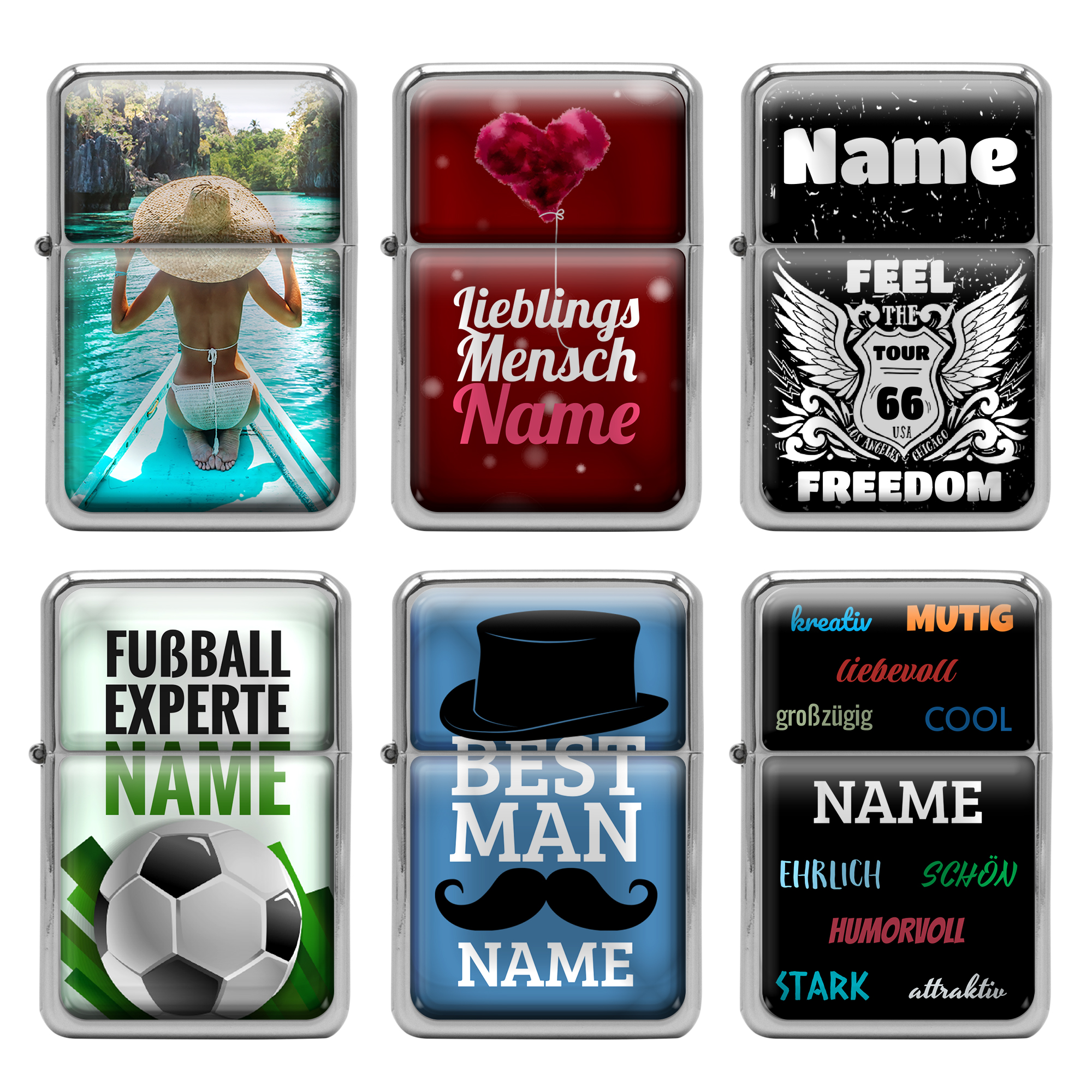 Sturmfeuerzeug-Set "Doming" einseitig 5