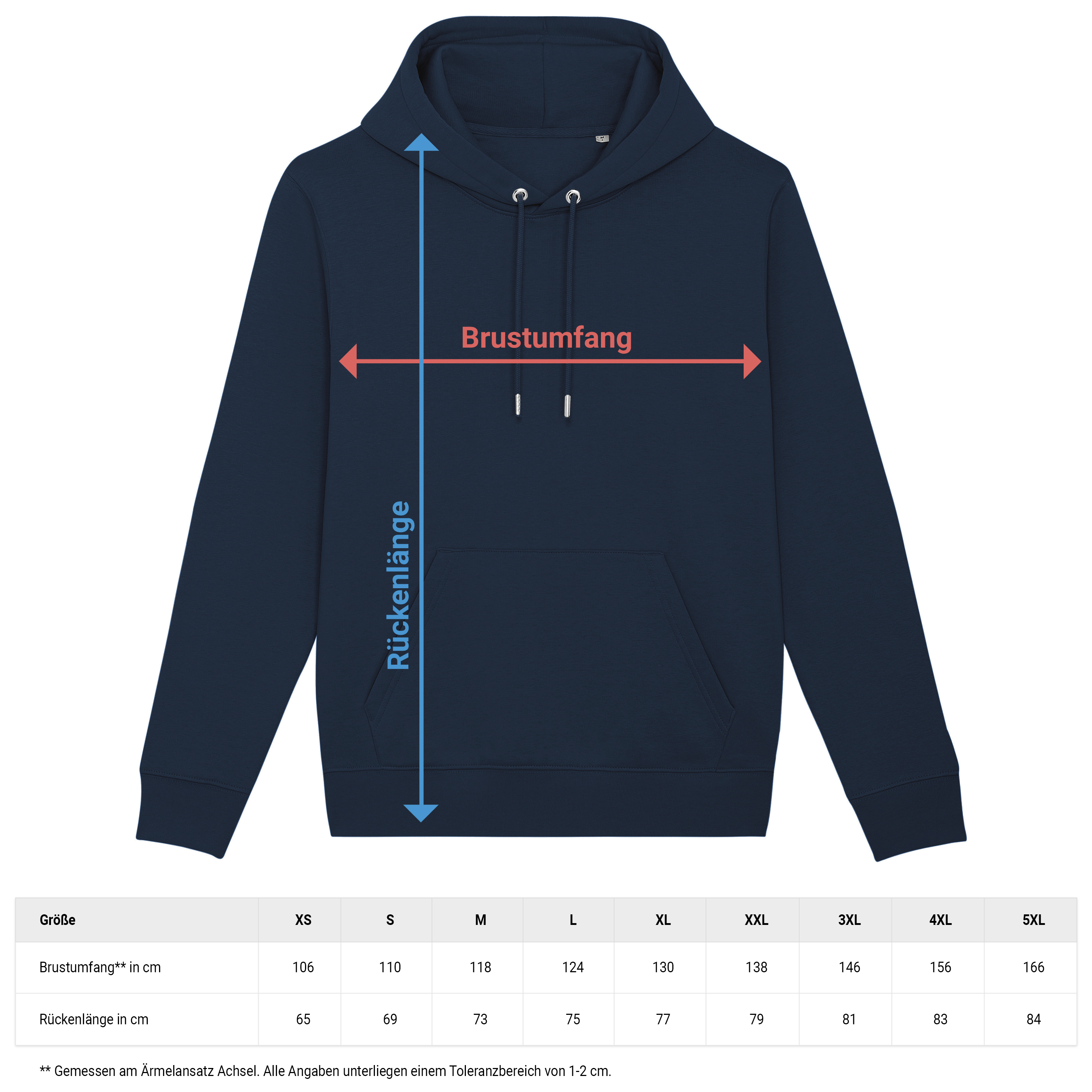Bio Hoodie „Premium“ Dunkelblau 4