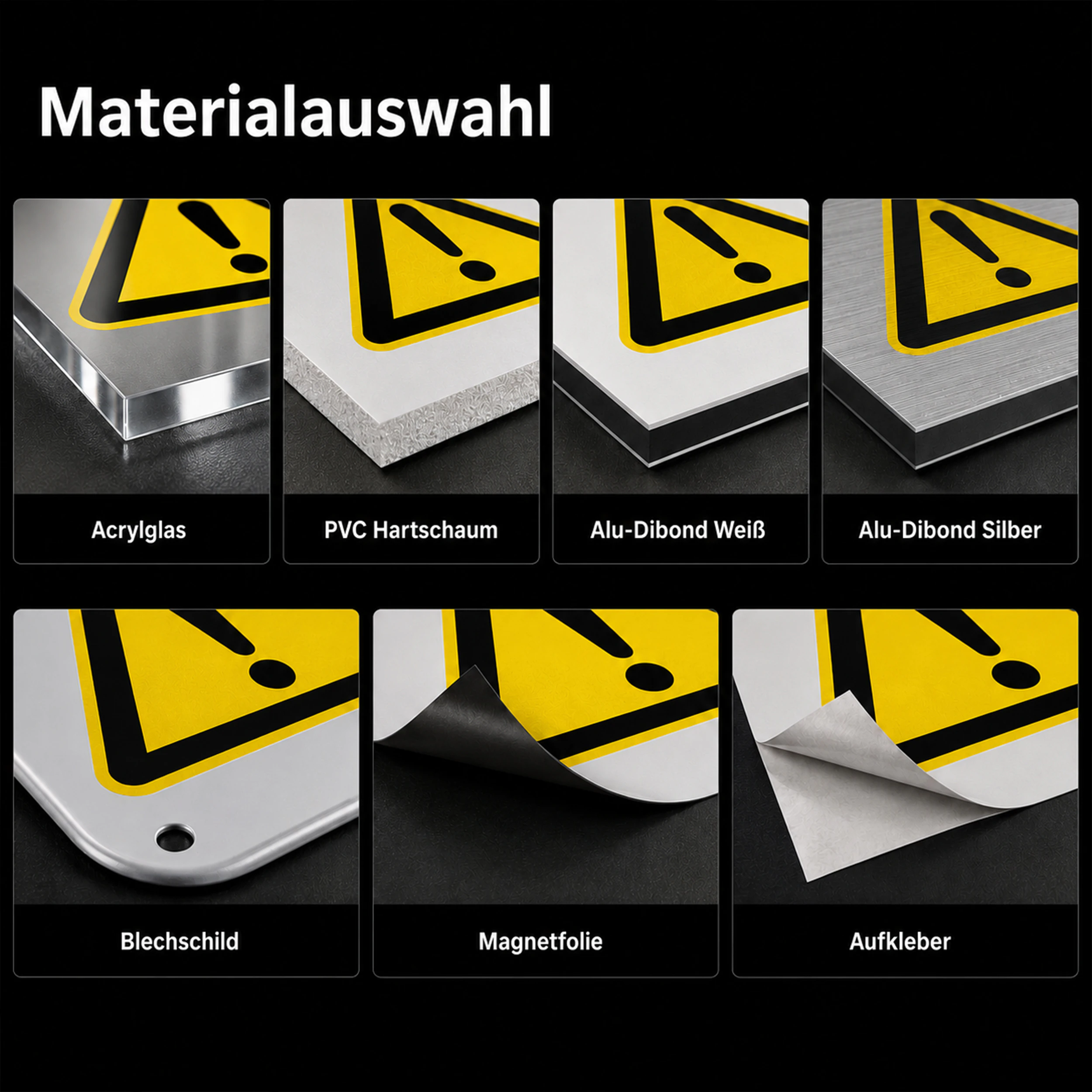 Warnschilder 15 cm x 10 cm Magnet-Folie 5