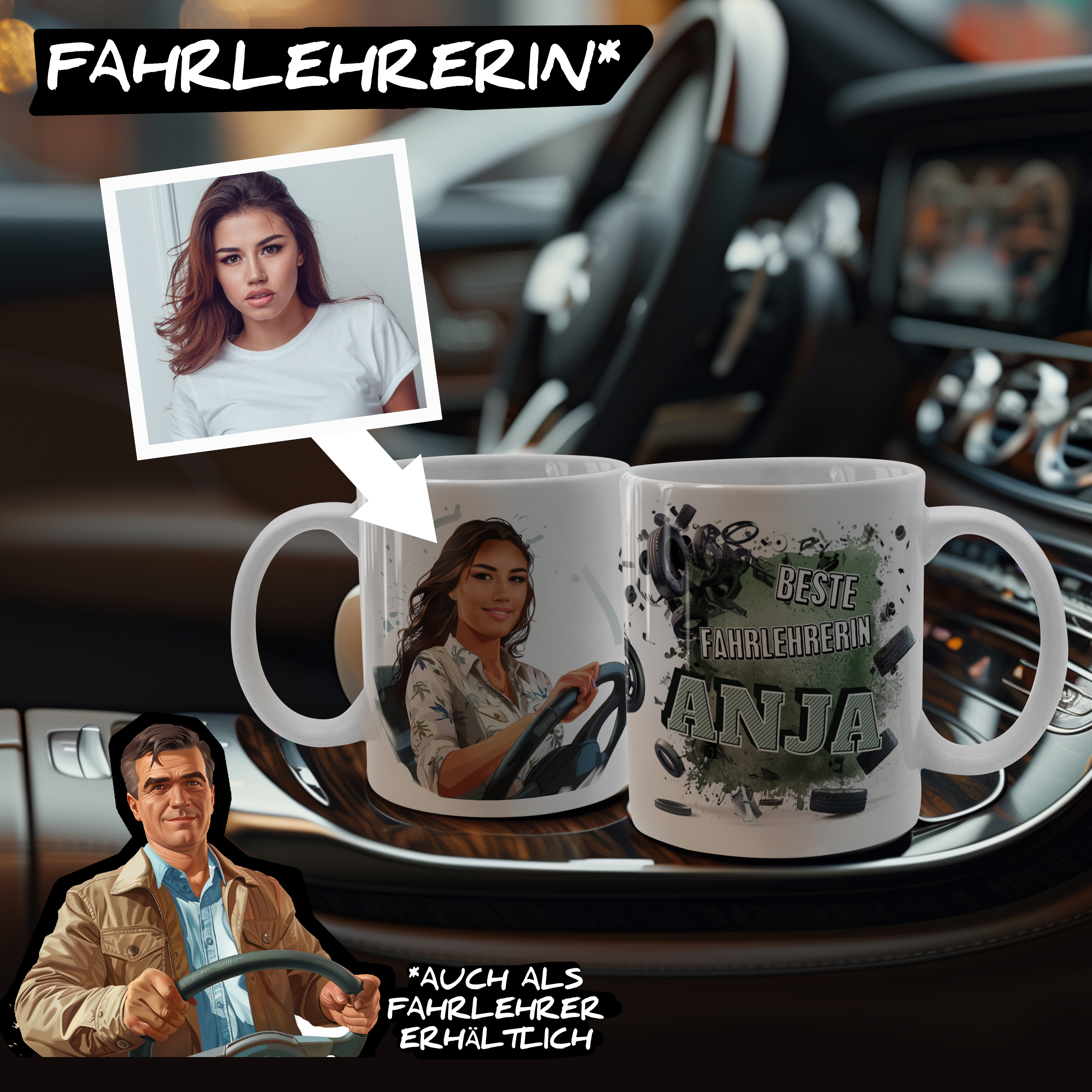 Face Swap Tasse Weiß 6