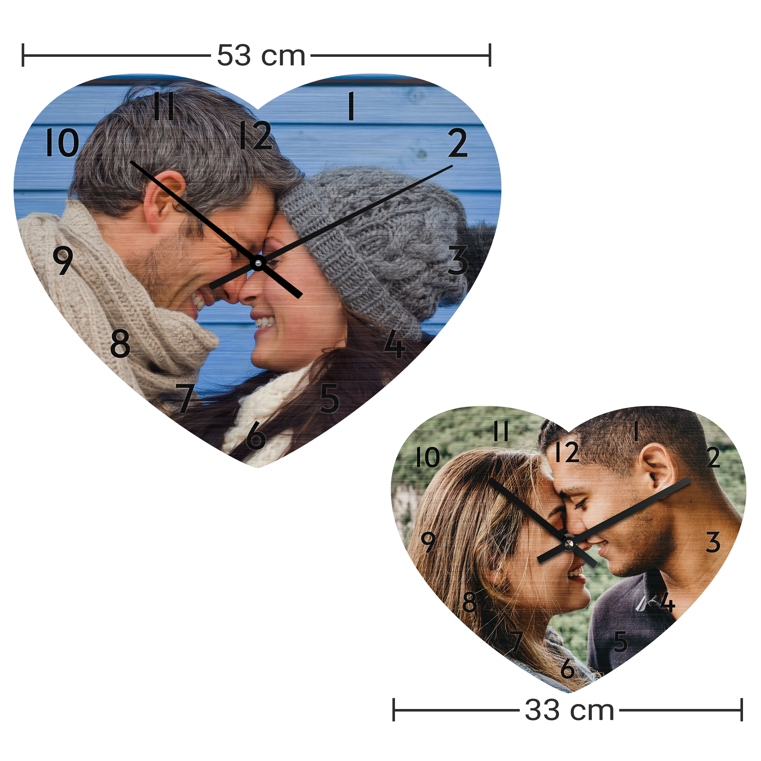 Herzuhr Standard (33,1 x 26,8 cm) Holz 2