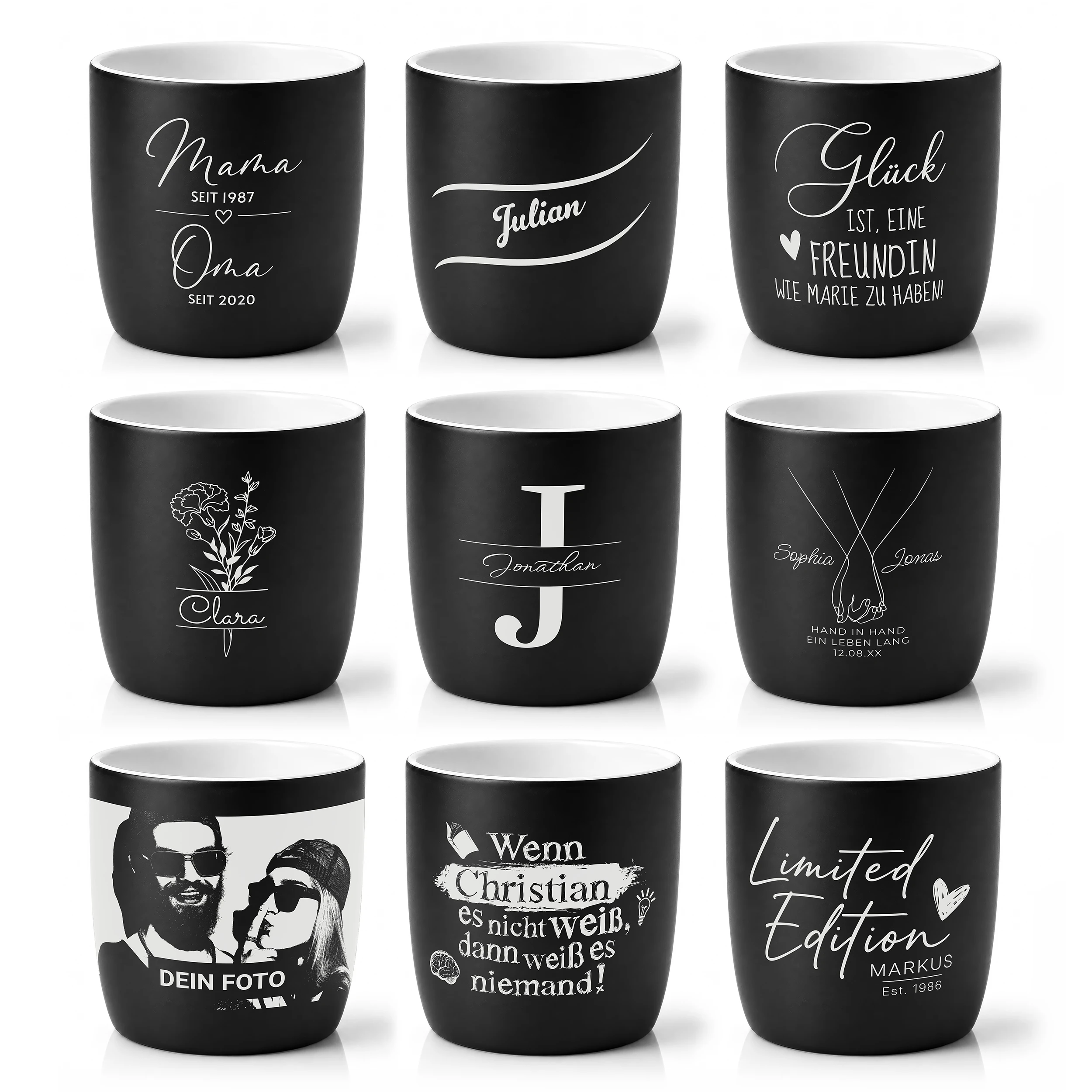 Kaffeebecher "Gravur" Schwarz 5