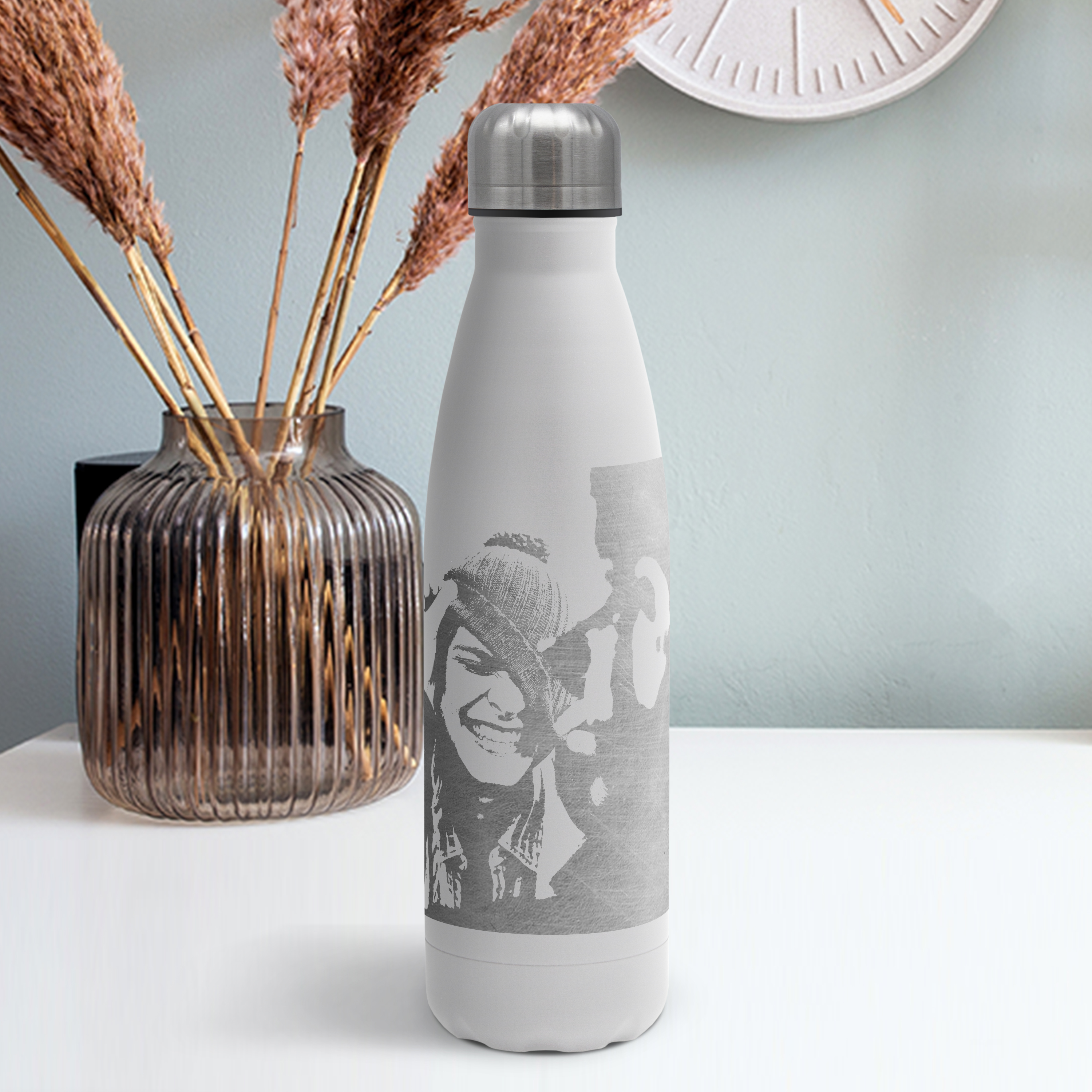 Thermo-Trinkflasche Gravur 0,5 Liter Weiß 4