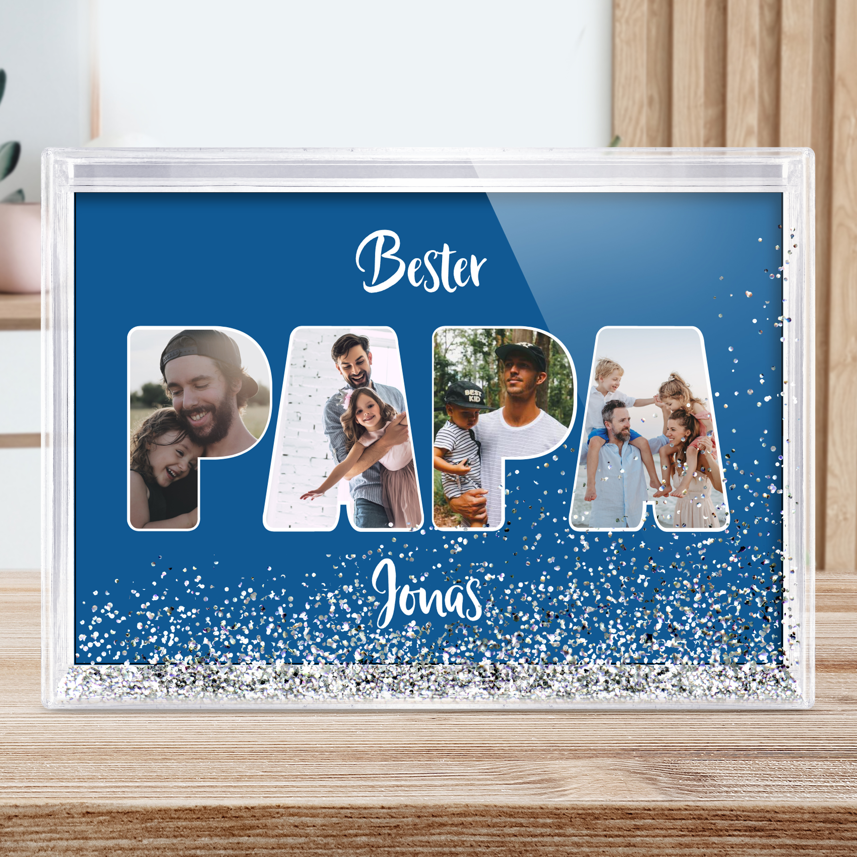 Schüttelrahmen Silber Glitzer 6