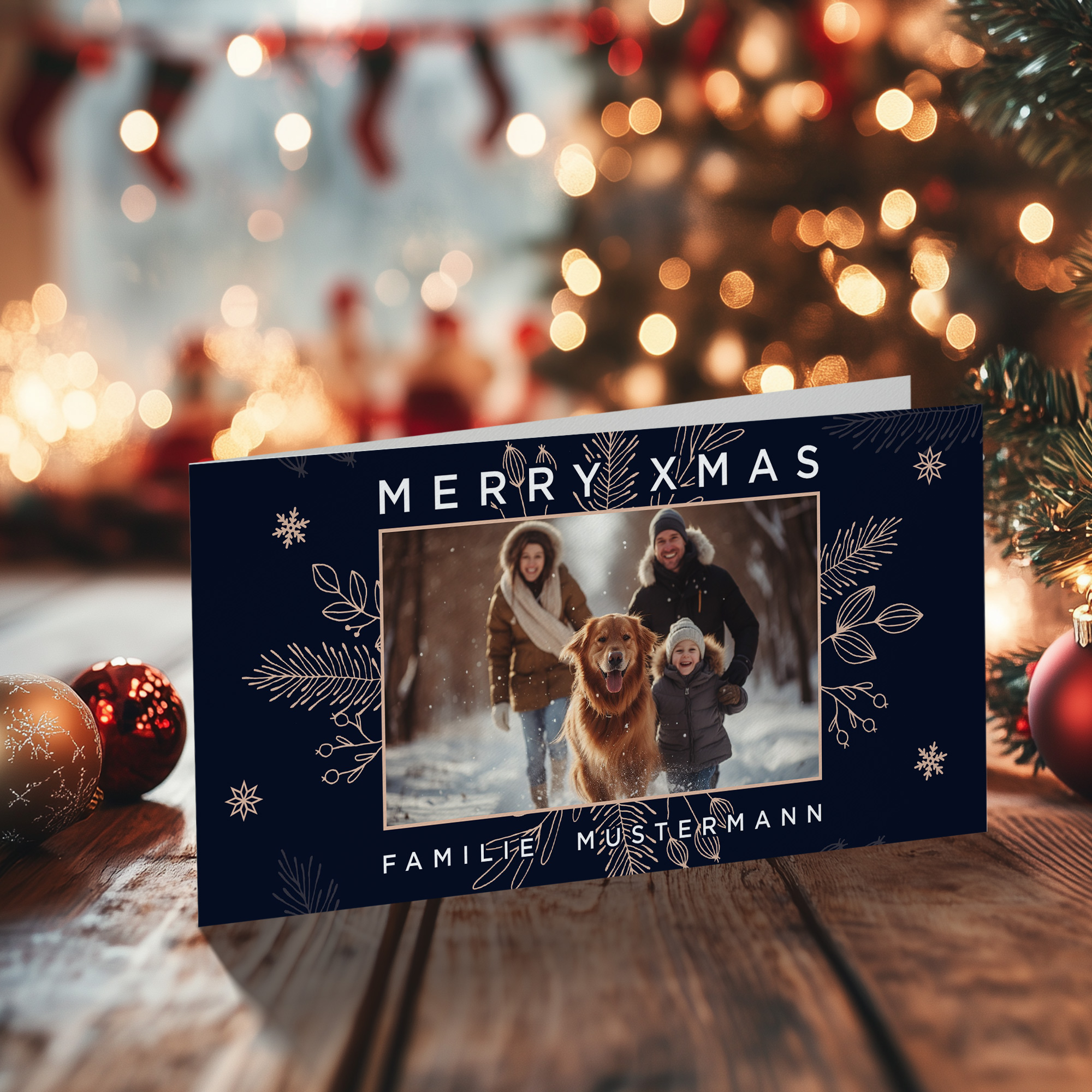 Weihnachtskarte Klappkarte DIN lang Quer (21 x 10,5 cm) 2