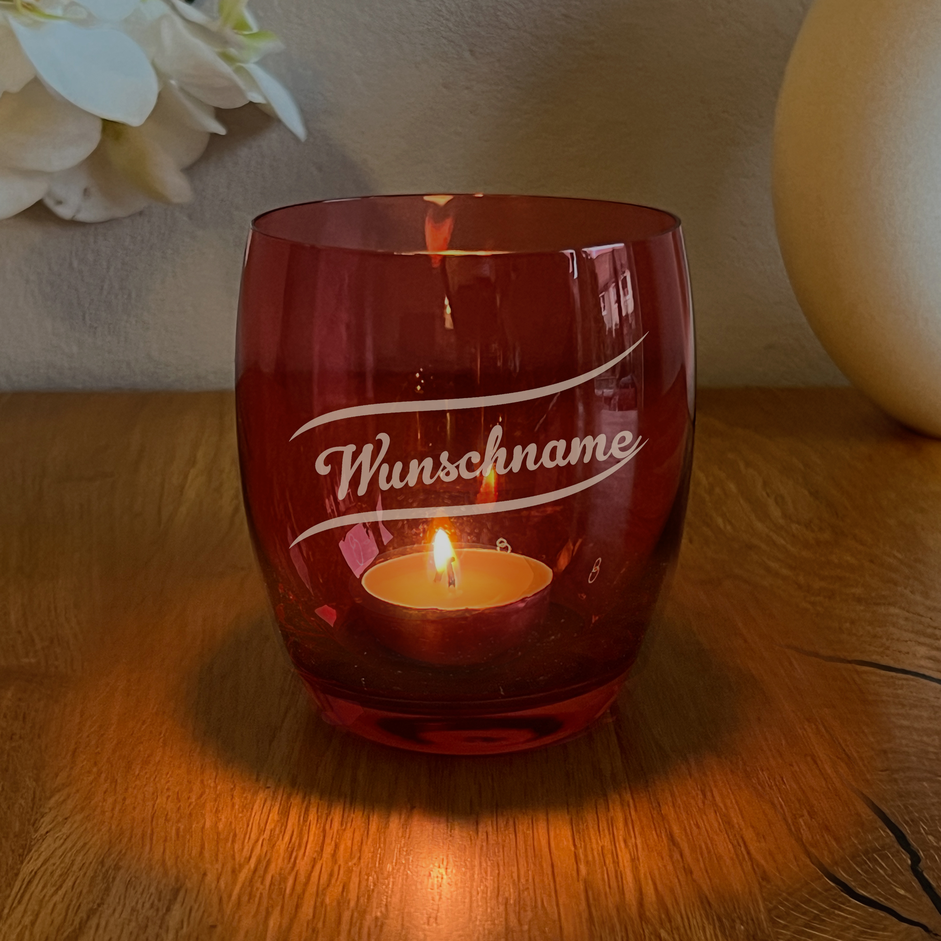 Windlicht "Gravur" Rot 6