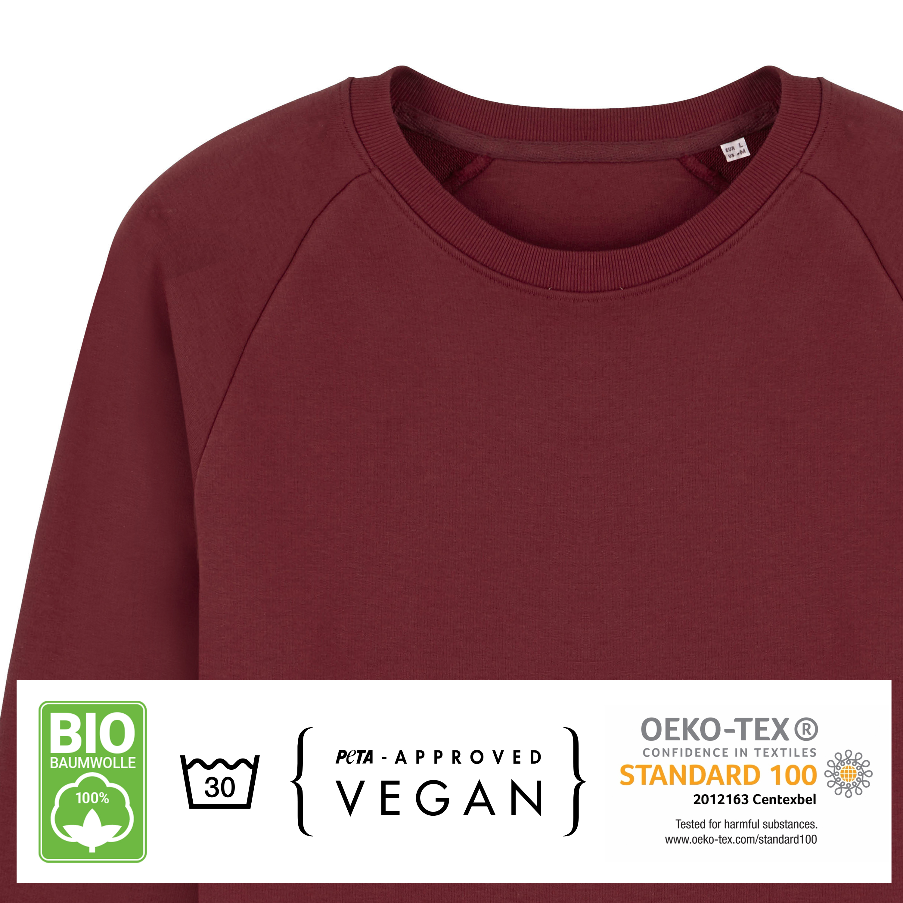 Bio Sweatshirt M Burgund 3