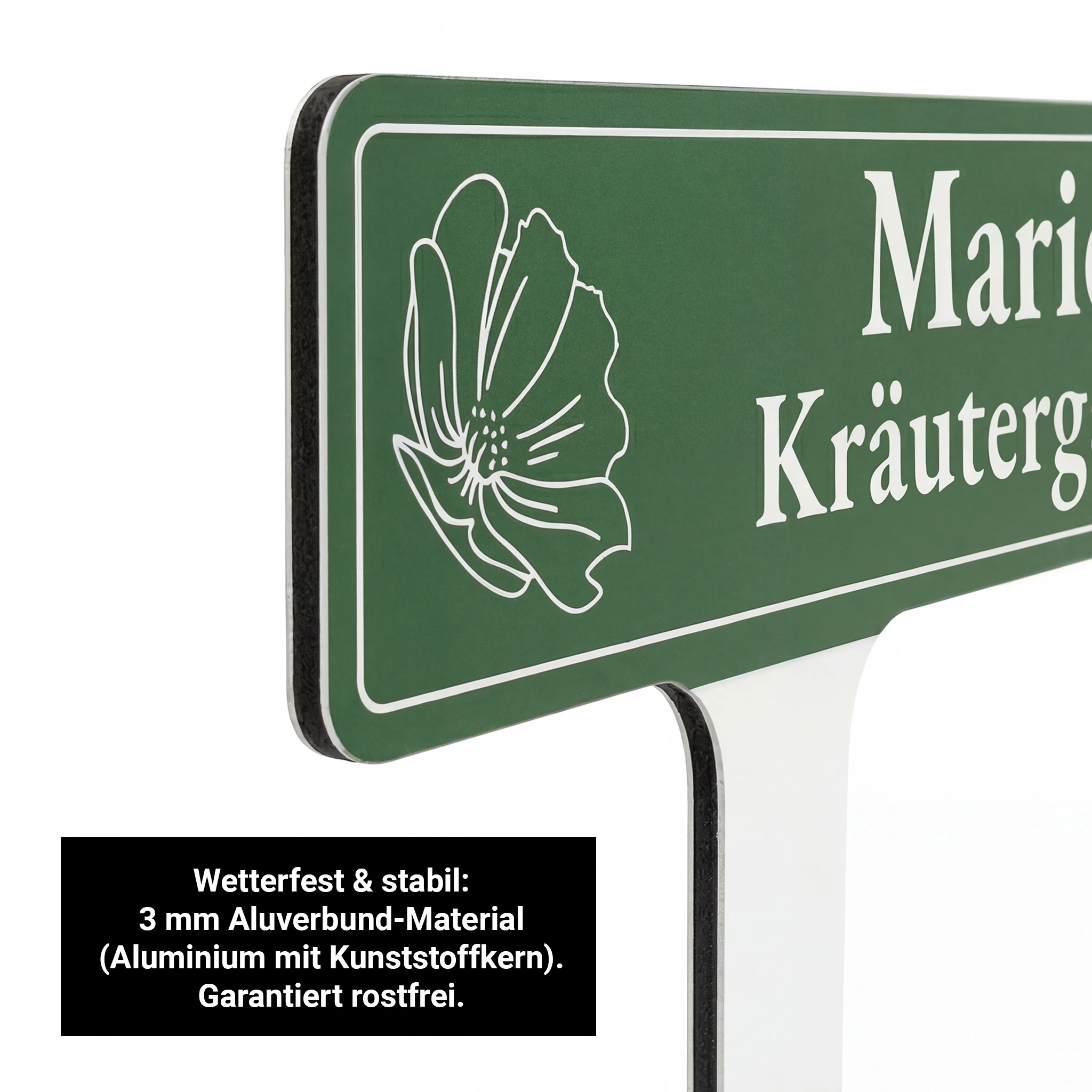 Steckschild - Standard Alu-Dibond Weiß 3 mm 6