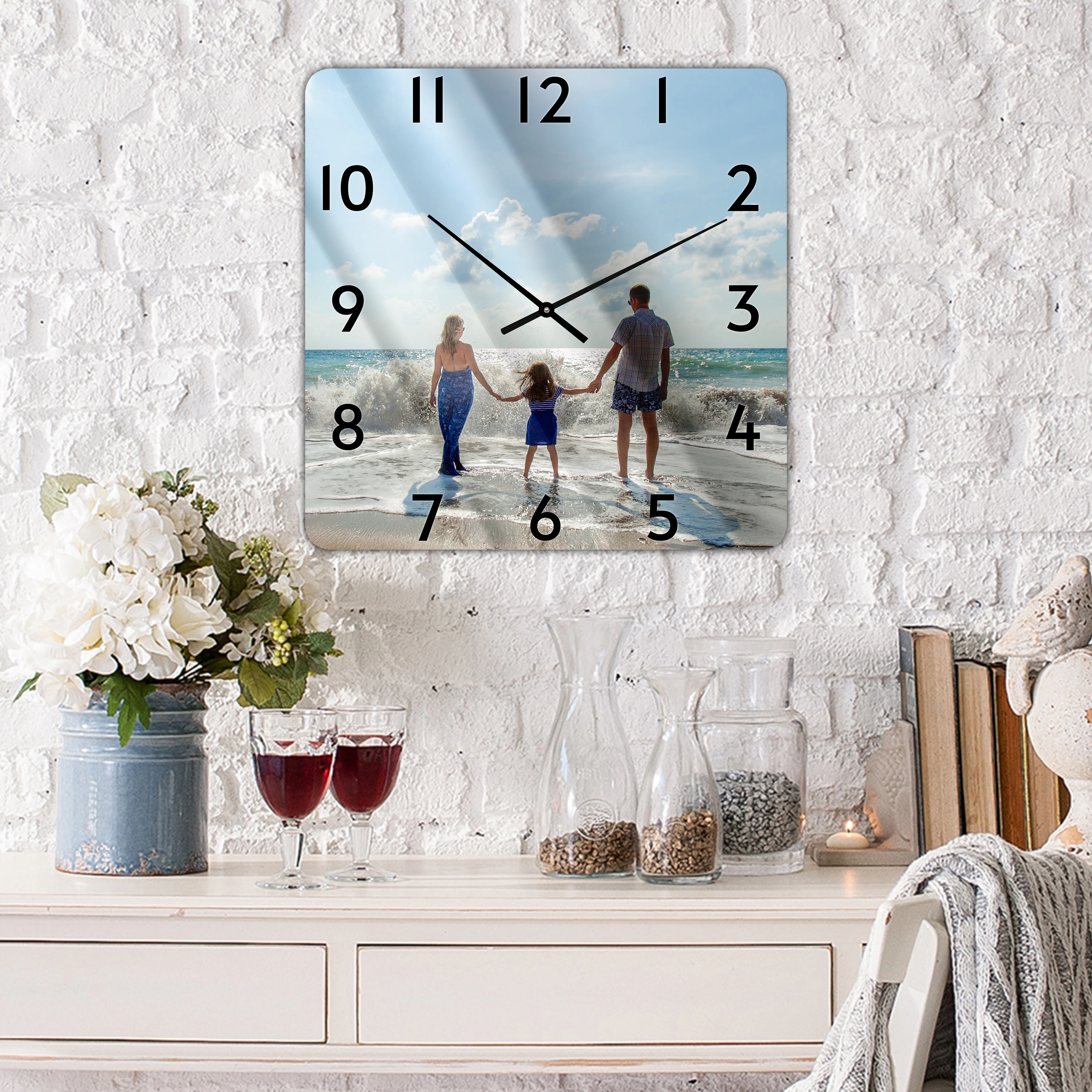 Wanduhr eckig klein (26 cm) Acrylglas 7