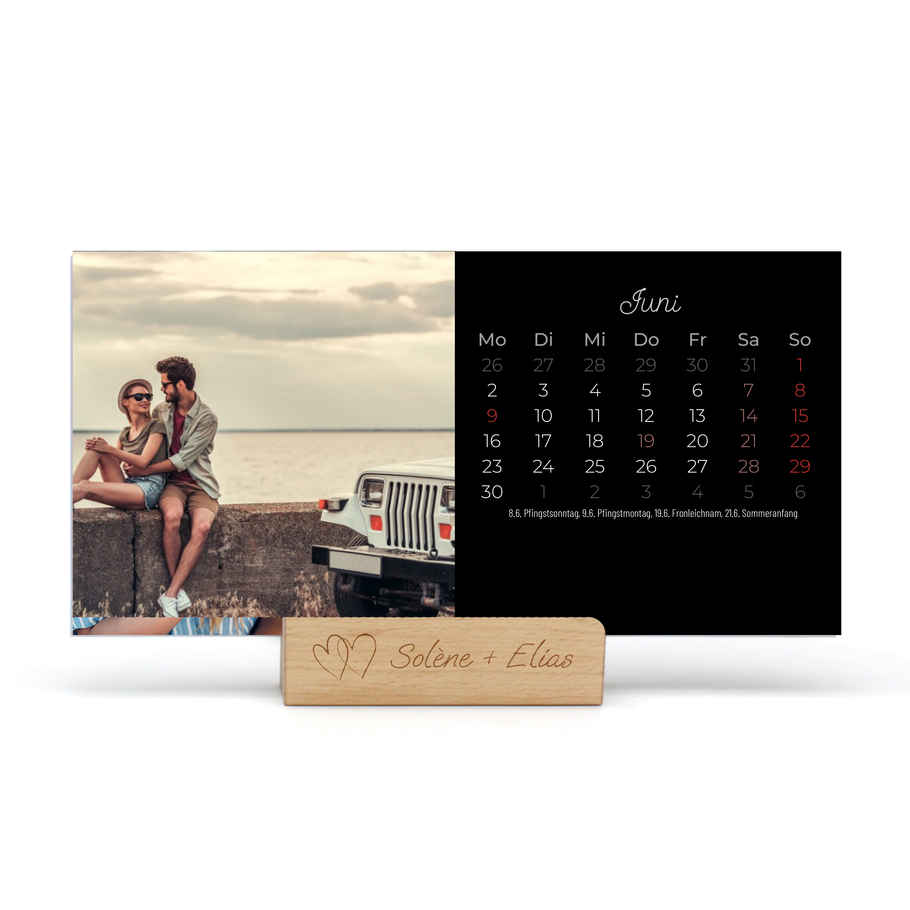 Tischkalender mit Holzfuß - Standard 2