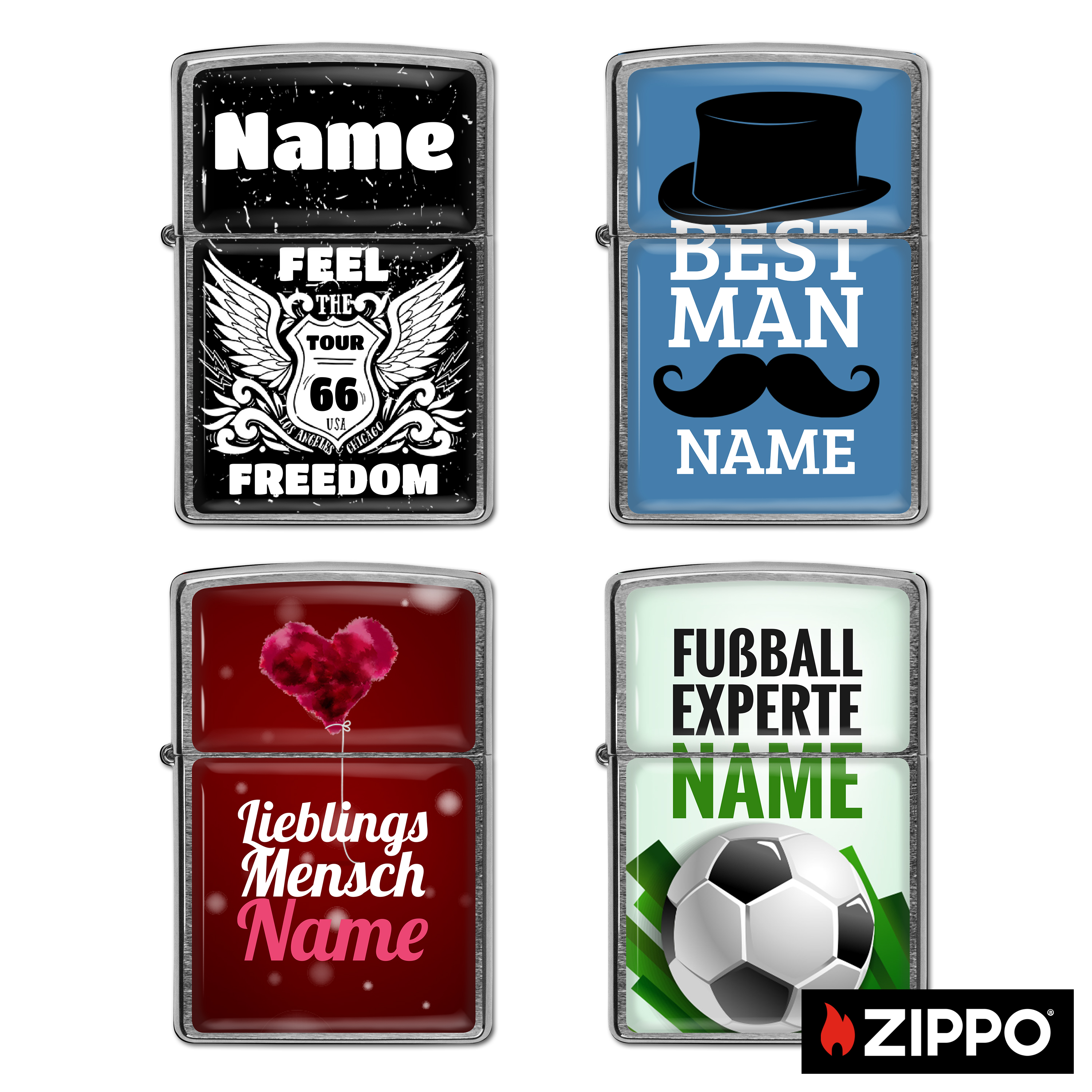 Zippo Silber einseitig 6