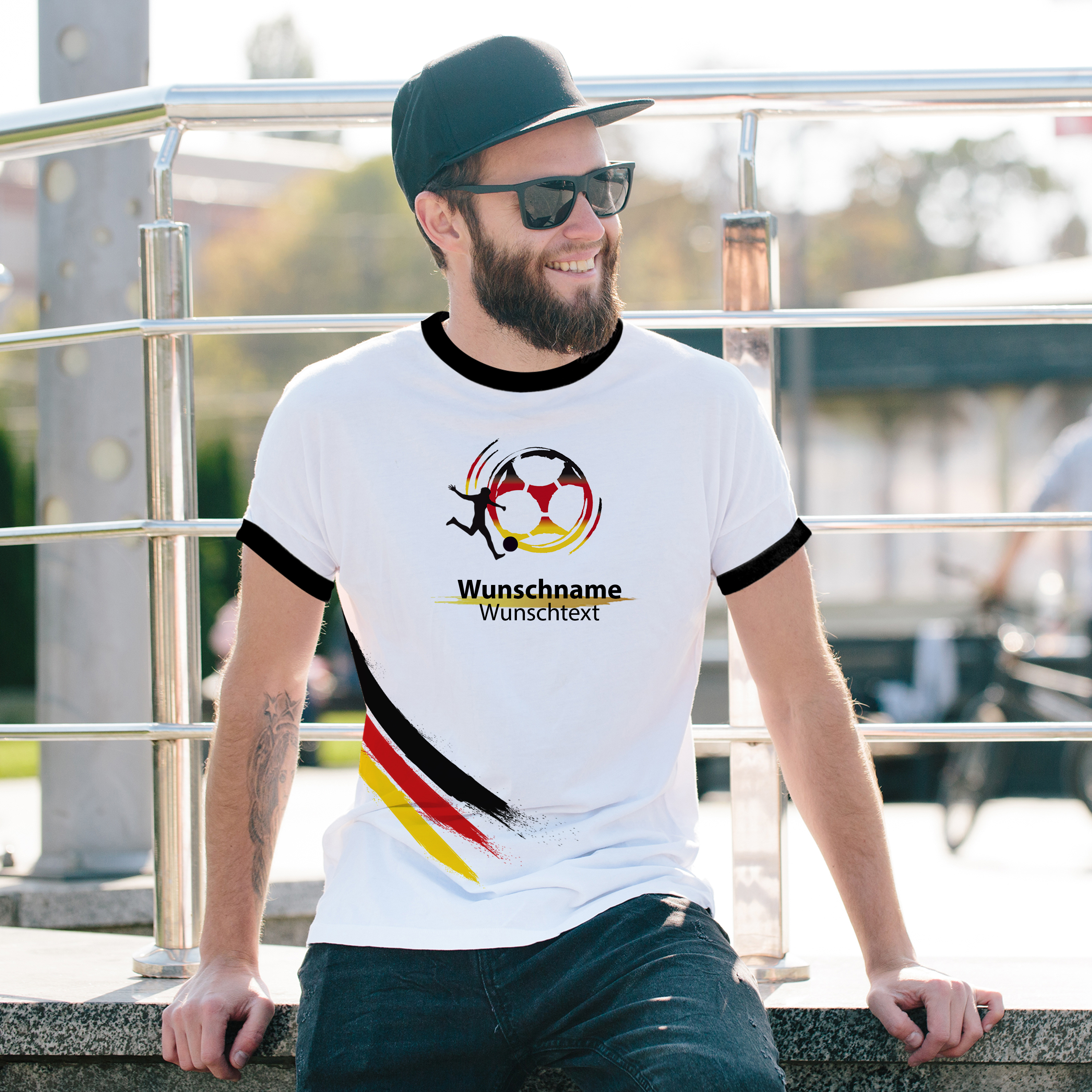 Fan T-Shirt "Deutschland" Weiß/Schwarz 4