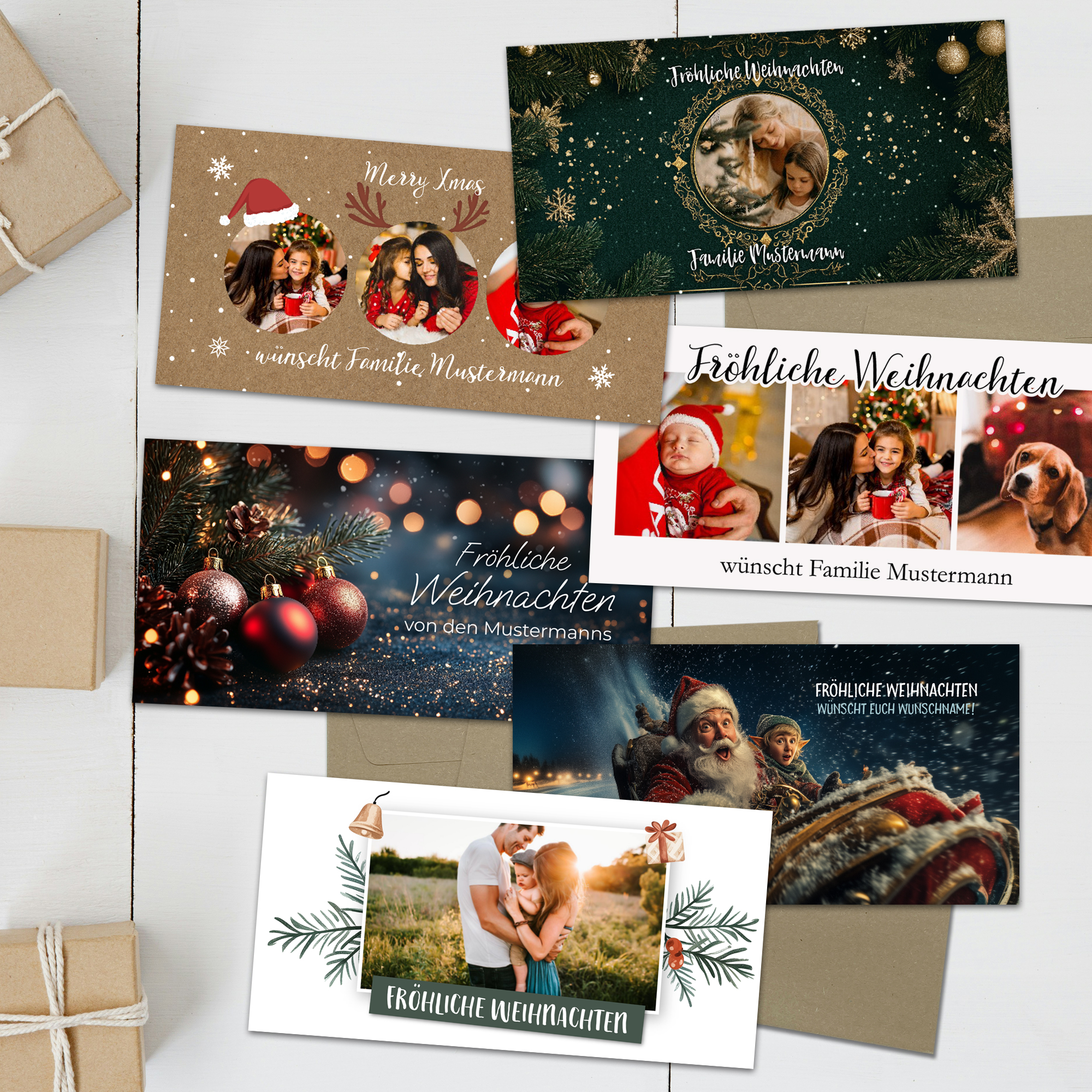 Weihnachtskarte Klappkarte DIN lang Quer (21 x 10,5 cm) 4