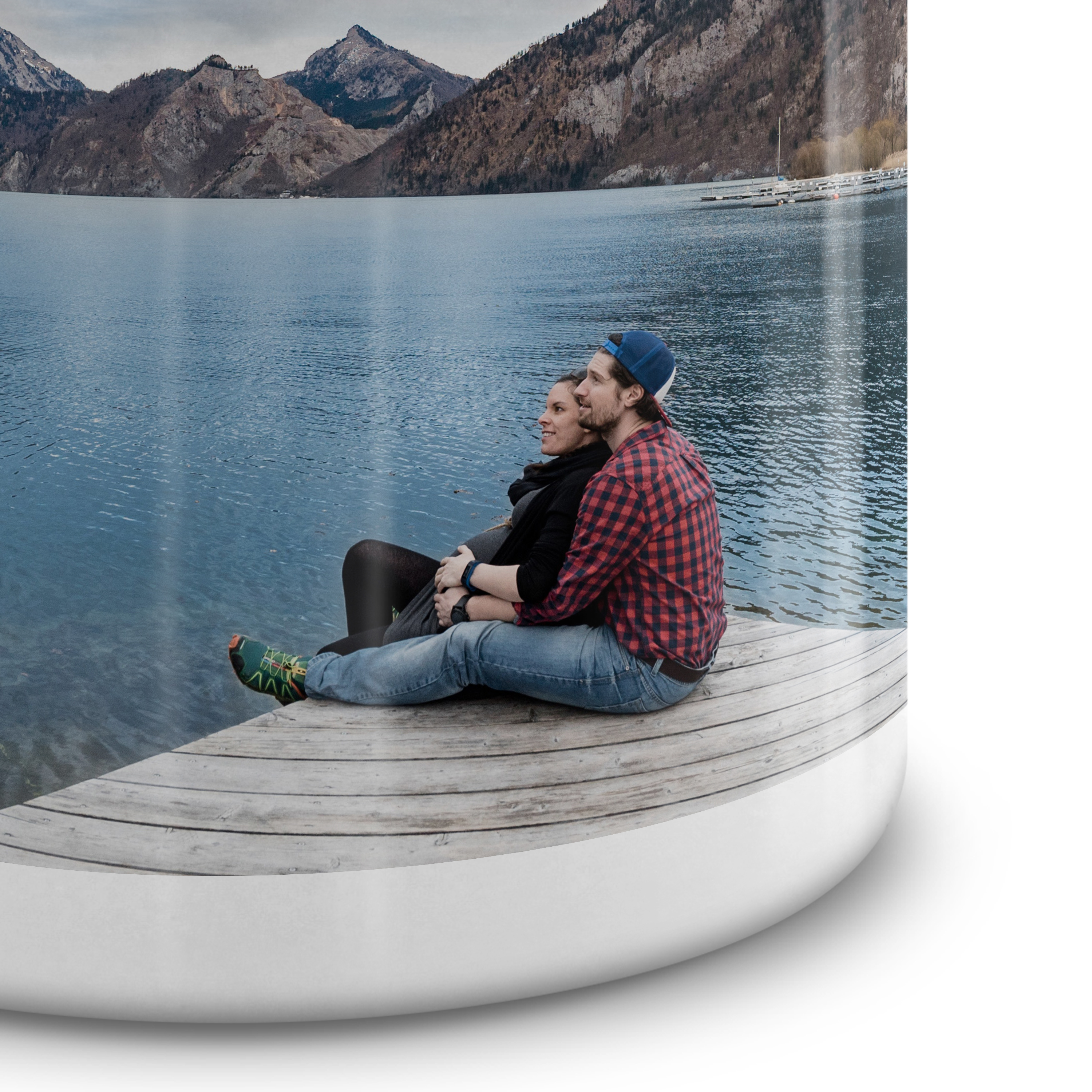 Emaille Tasse 300 ml Beidseitig Silber 2